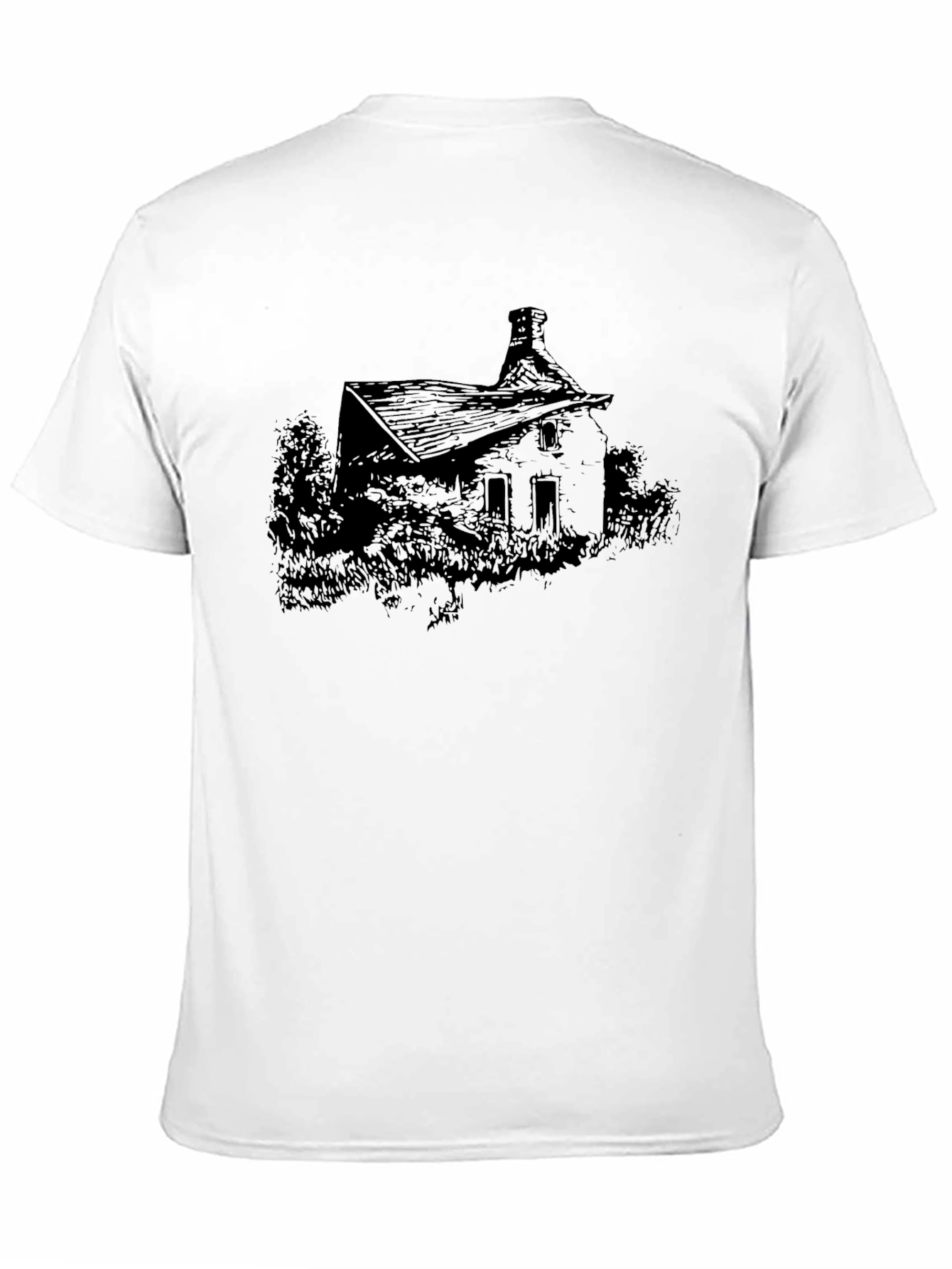 Black Eerie House Graphic T-Shirt view 11
