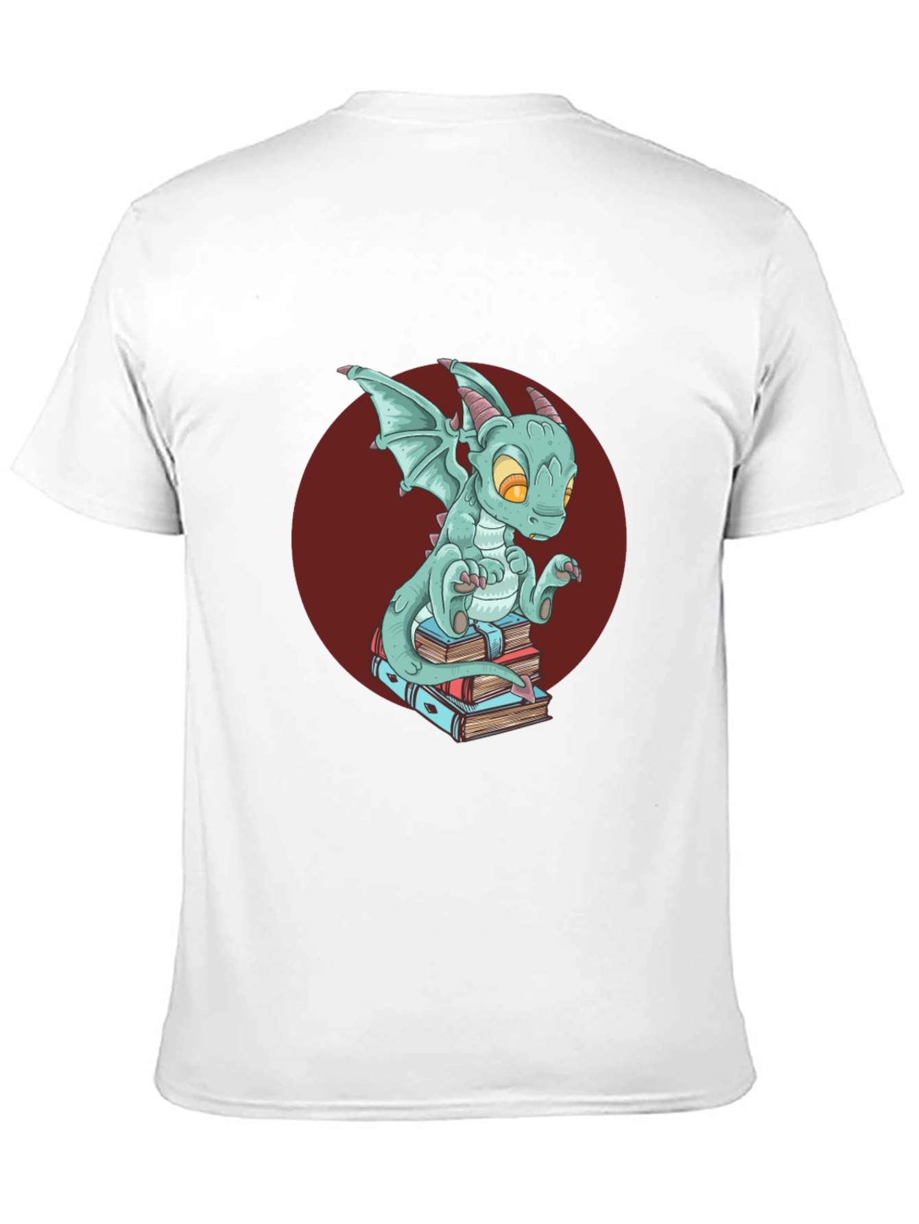 Black Dragon on Books T-Shirt - Black Graphic Tee view 11