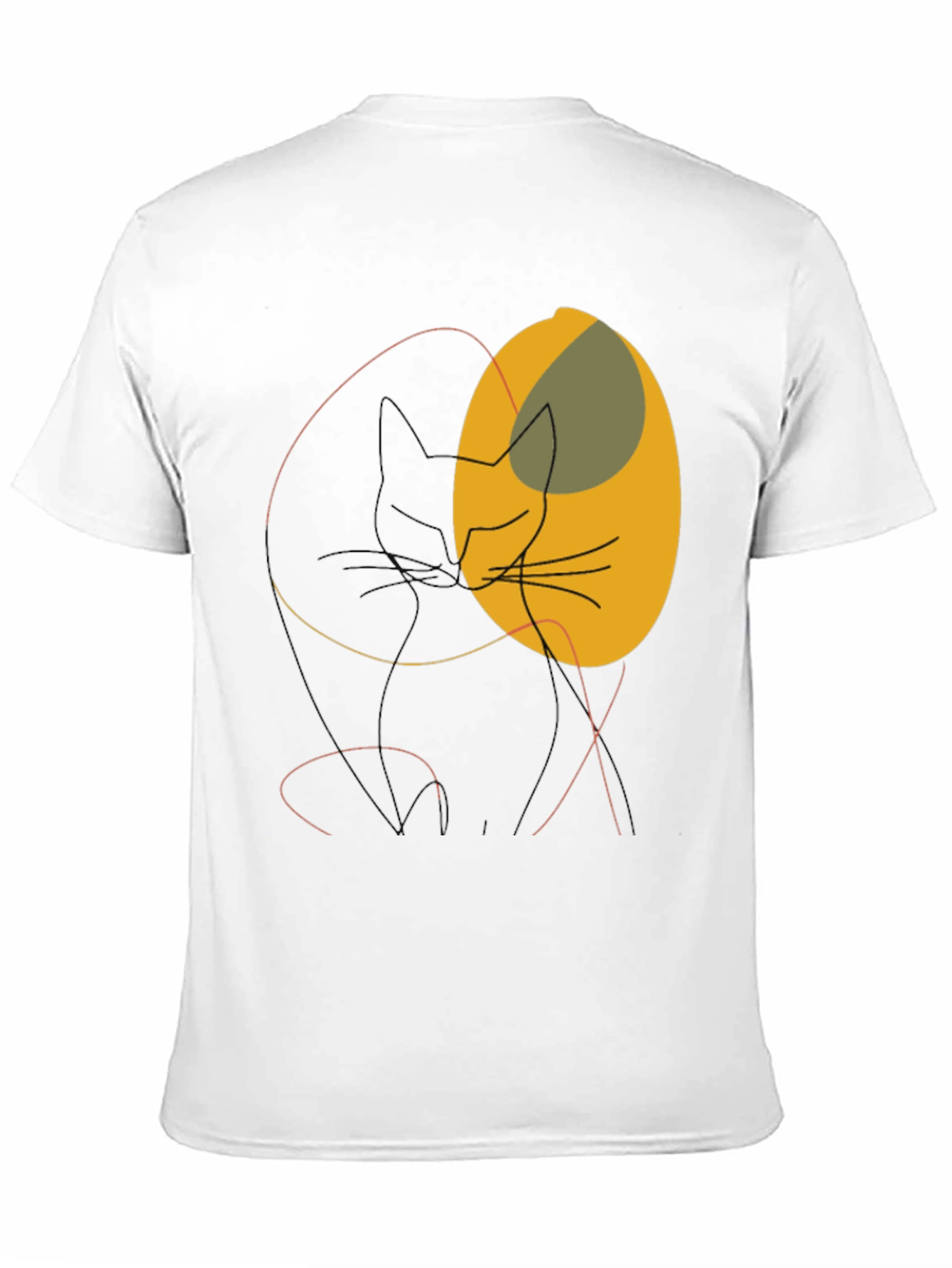 Black Abstract Cat Graphic Tee - Modern Minimalist Design view 11