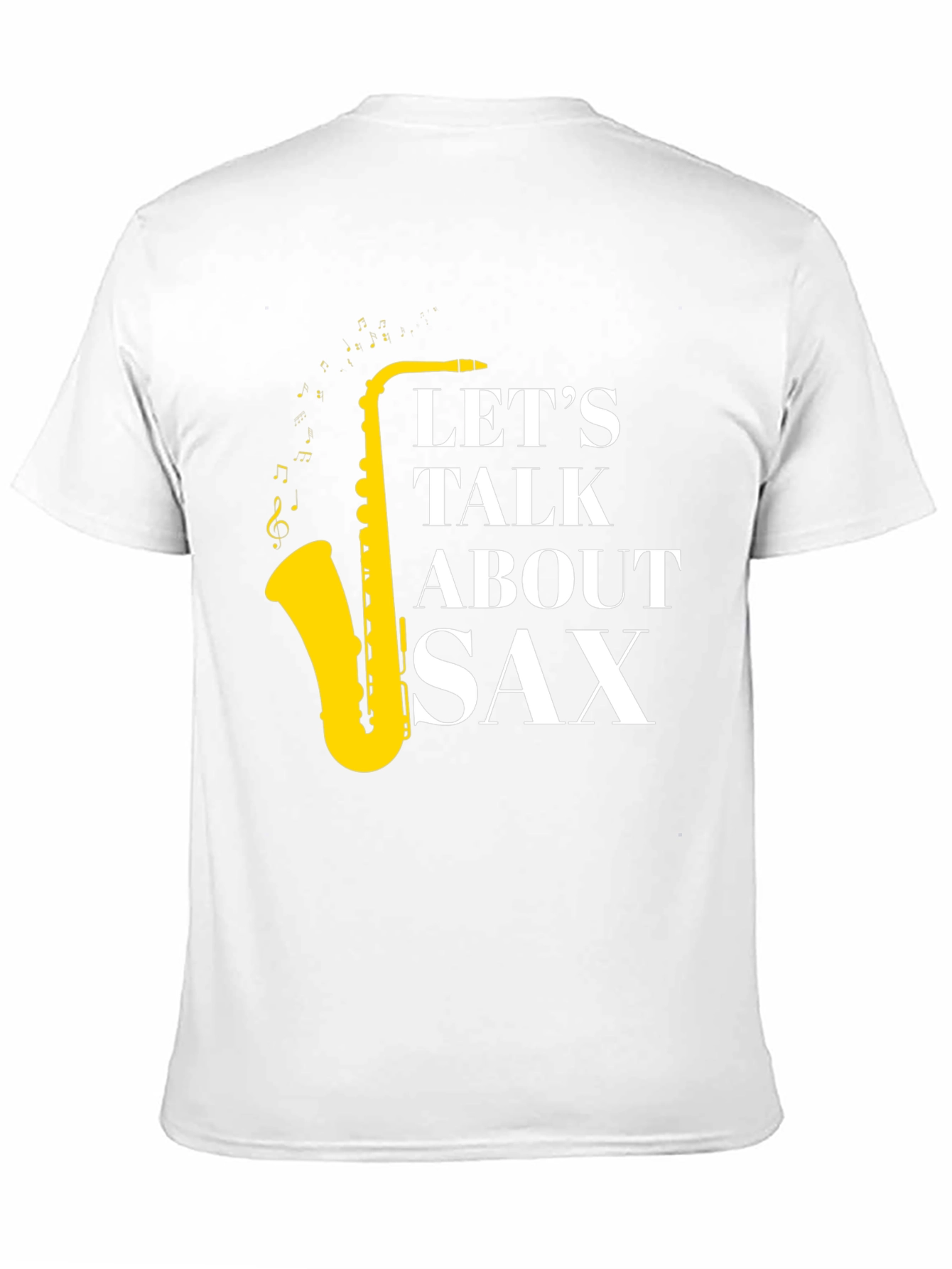 Black Let's Talk About Sax T-Shirt - Musician Apparel view 11