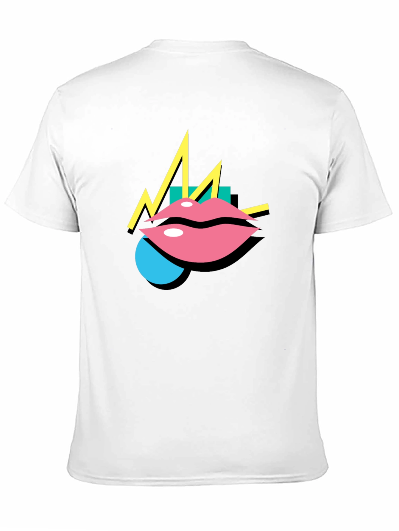 Black Retro Lips Graphic Black T-Shirt view 11