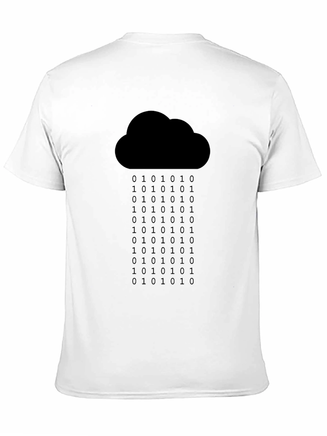 Black Binary Rain Cloud Tee - Programmer Geek Chic view 11