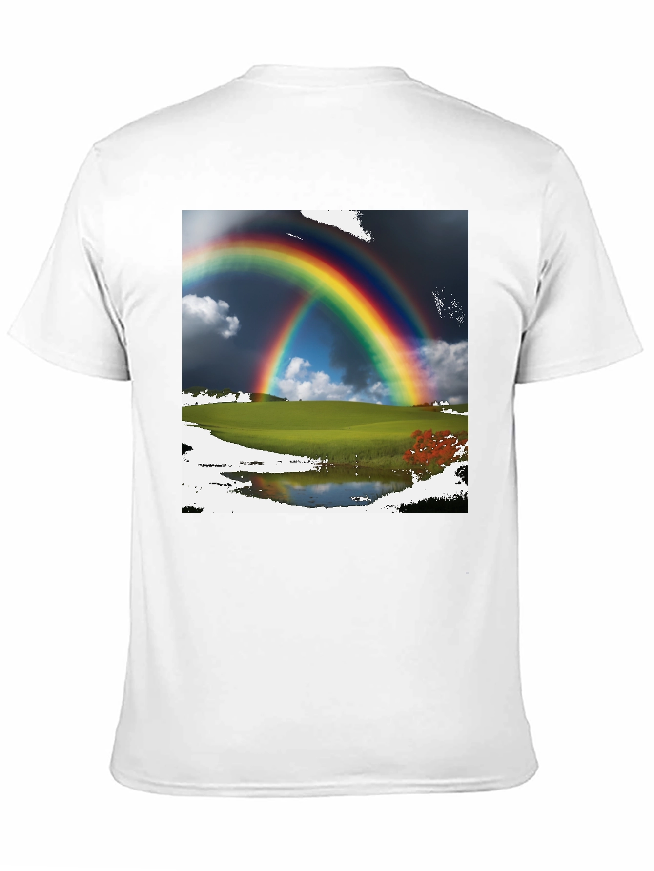Black Rainbow Scene Black T-Shirt view 11