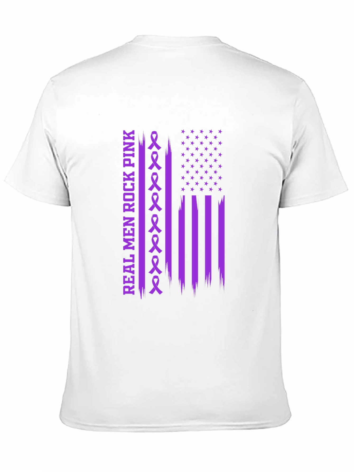 Black Real Men Rock Pink Awareness T-Shirt view 11