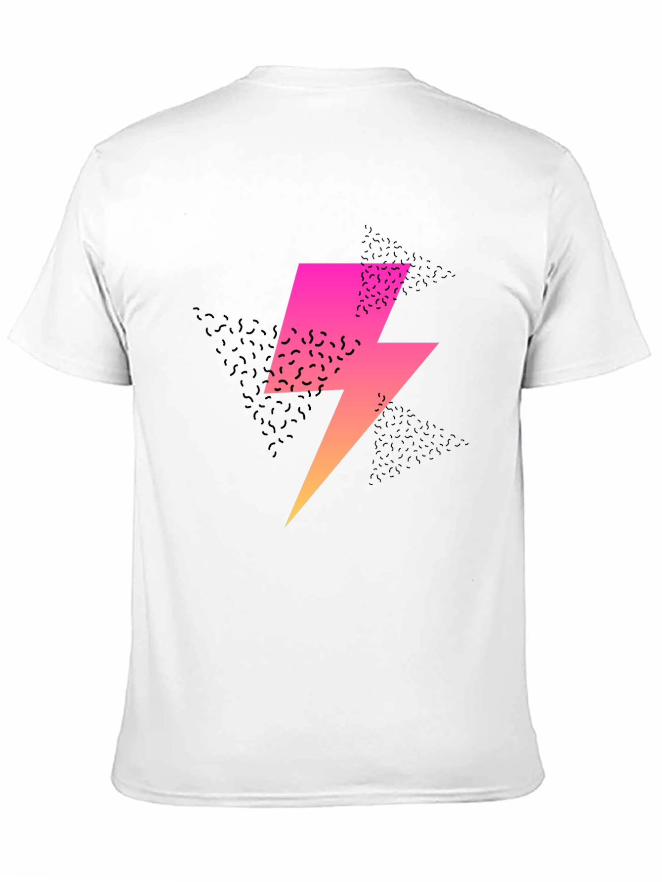 Black Retro Lightning Bolt Graphic T-Shirt view 11