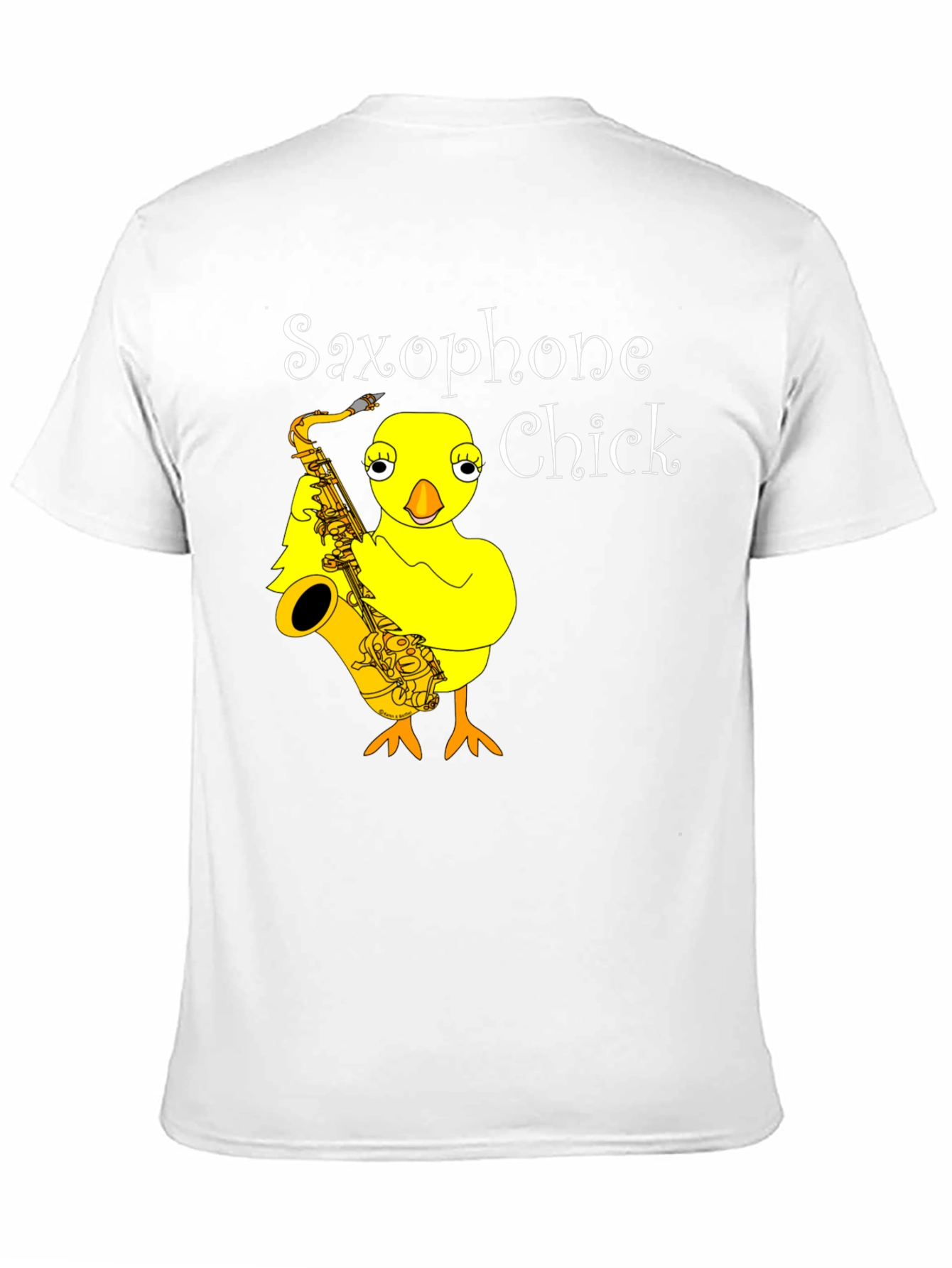 Black Saxophone Chick Graphic Tee - Unisex Black T-Shirt view 11