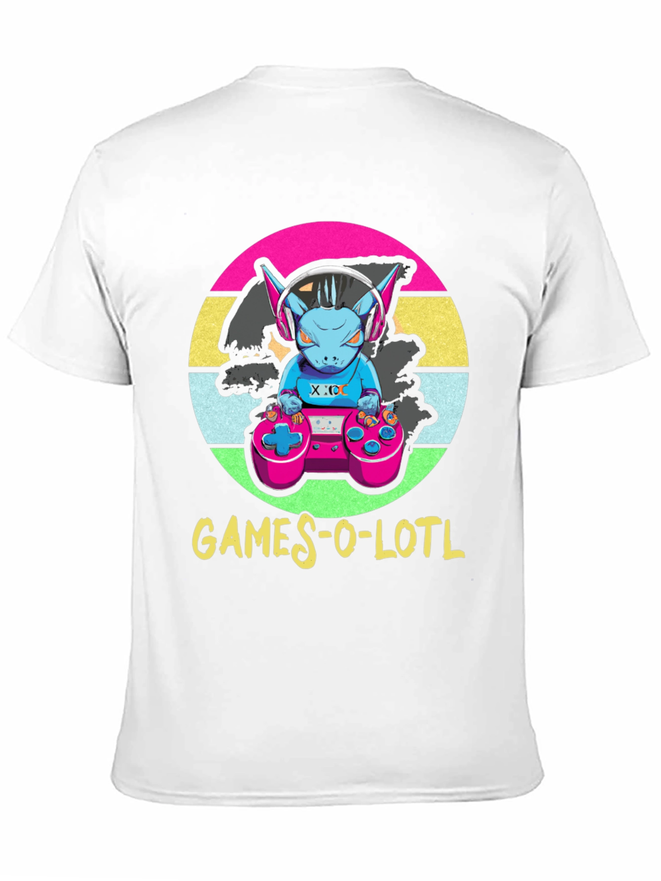 Black Games-O-Lotl T-Shirt - Retro Gamer Design view 11