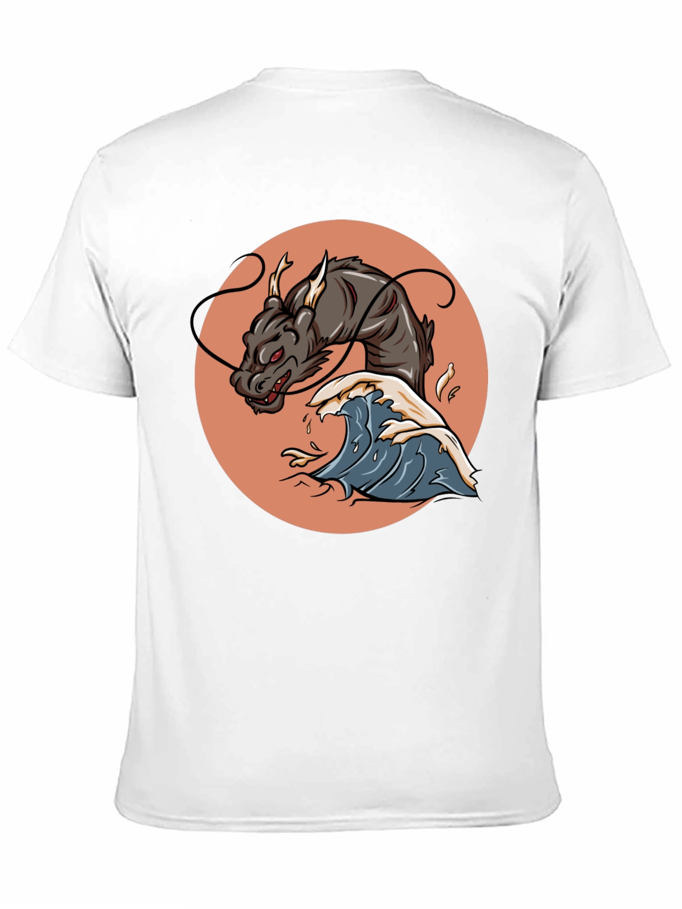 Black Dragon Wave Graphic Tee - Black Cotton Blend view 11