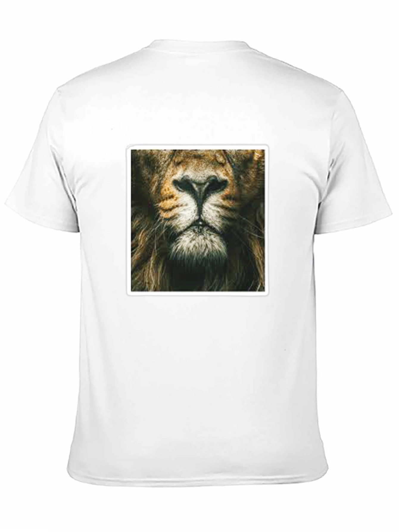 Black Lion Face Graphic Print Black T-Shirt view 11