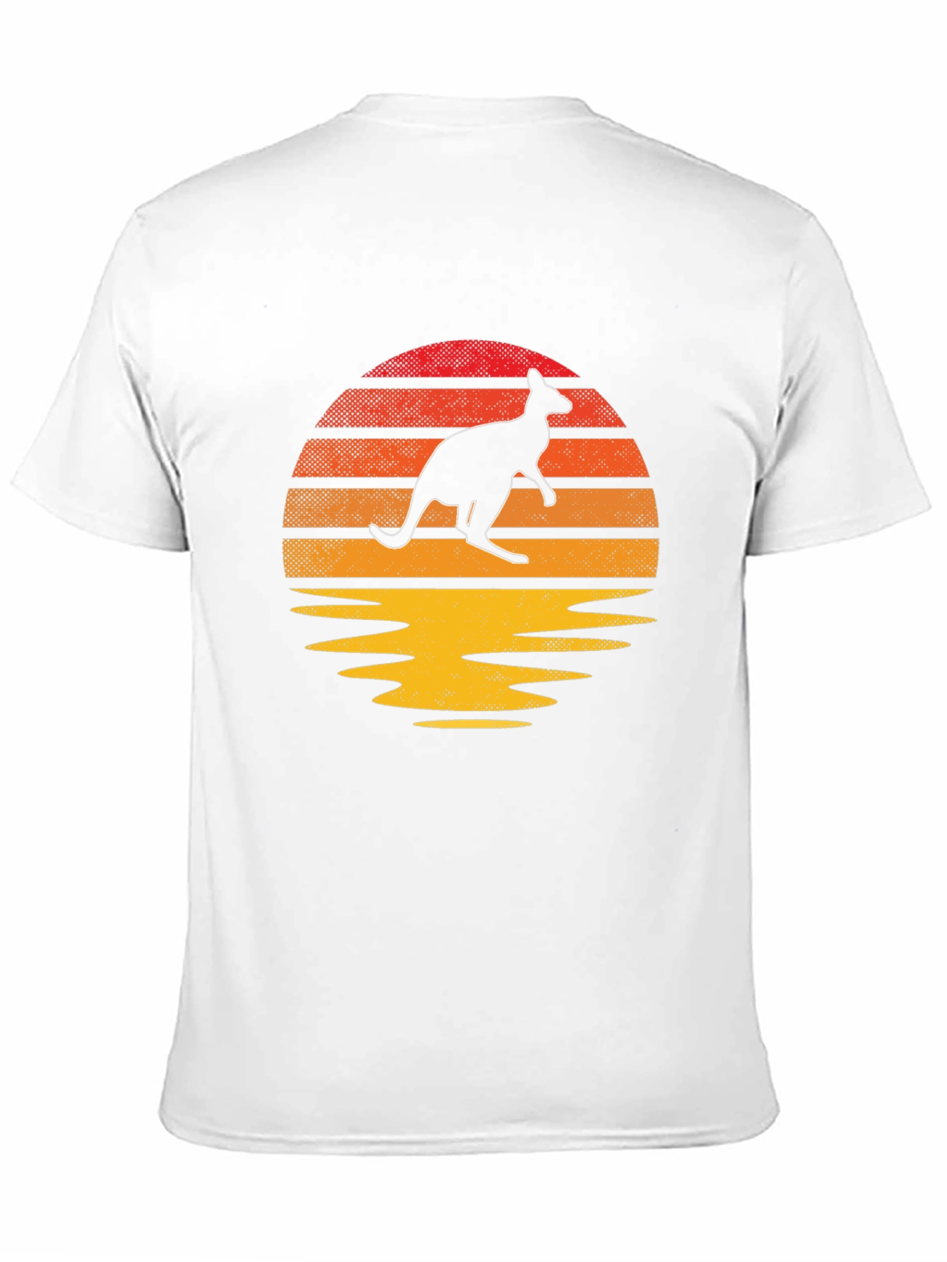 Black Retro Kangaroo Sunset T-Shirt view 11