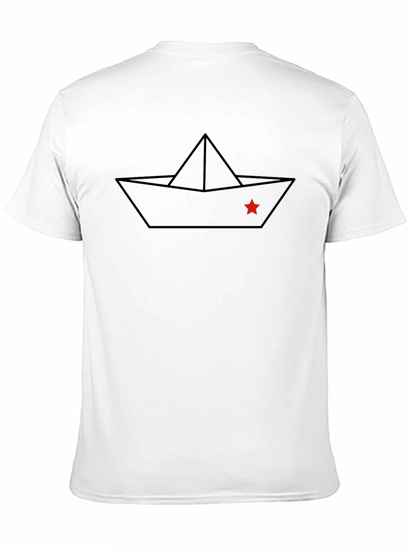 Black Paper Boat Graphic T-Shirt - Minimalist Design view 11