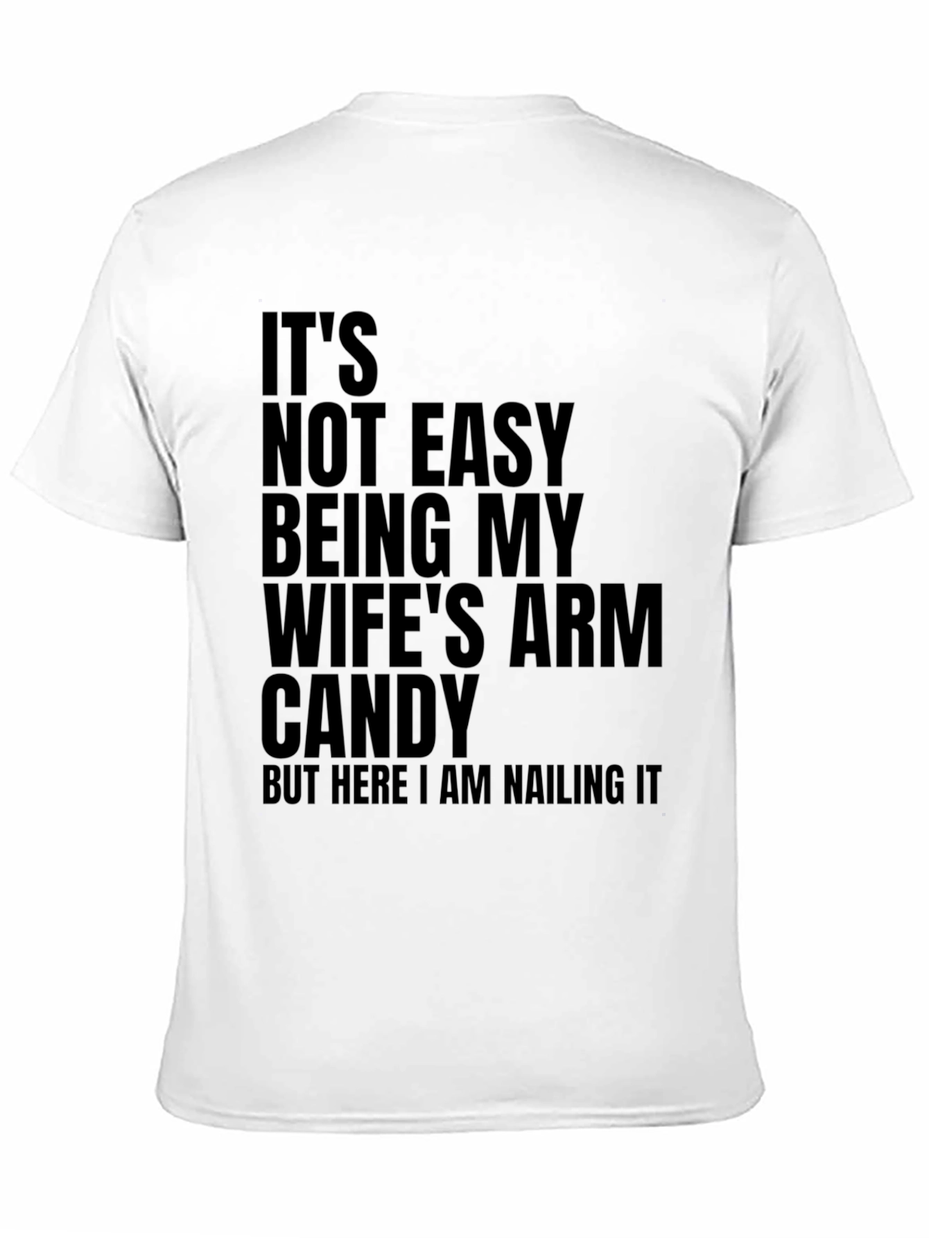 Black Funny "Wife's Arm Candy" Black Graphic T-Shirt view 11