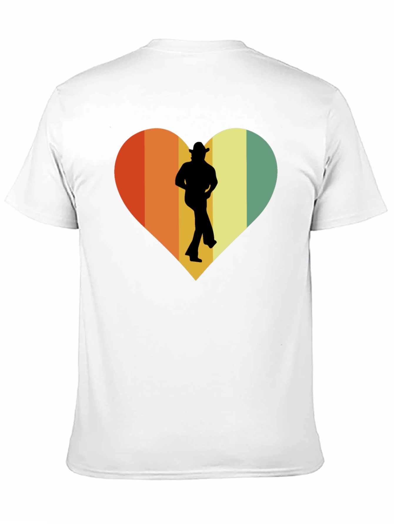 Black Retro Country Dance Heart Graphic T-Shirt view 11