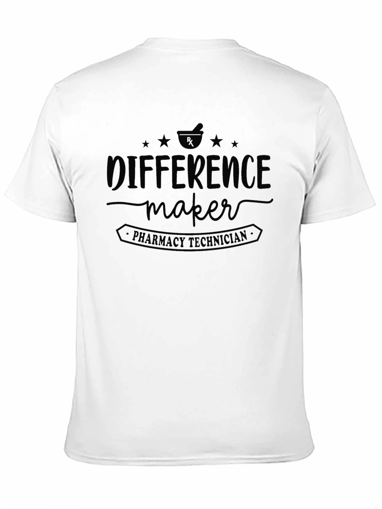 Black Pharmacy Technician T-Shirt: Difference Maker Design view 11