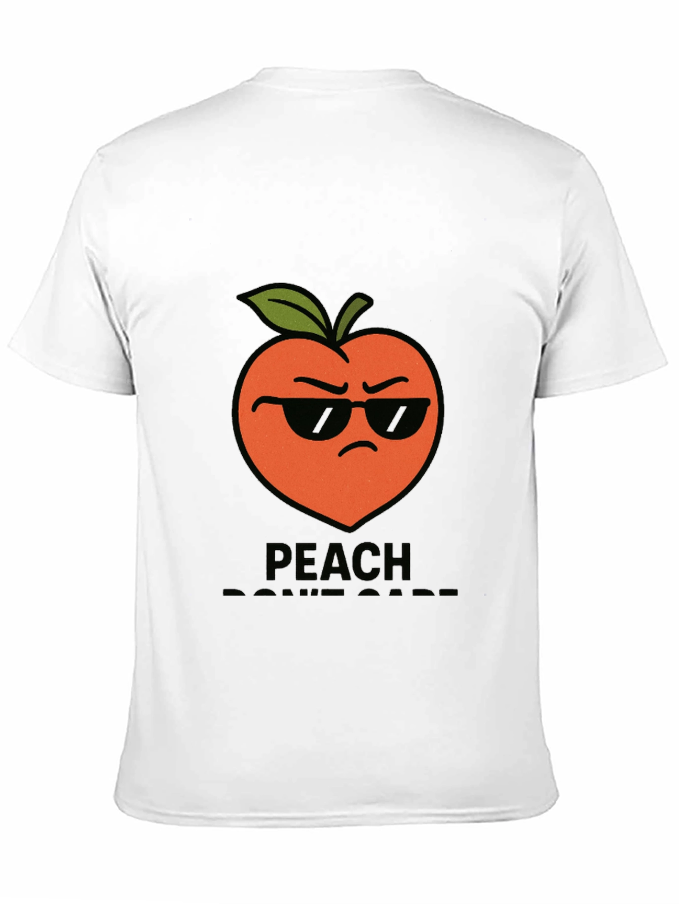Black Cool Peach Graphic T-Shirt - "Peach Don't Care!" view 11