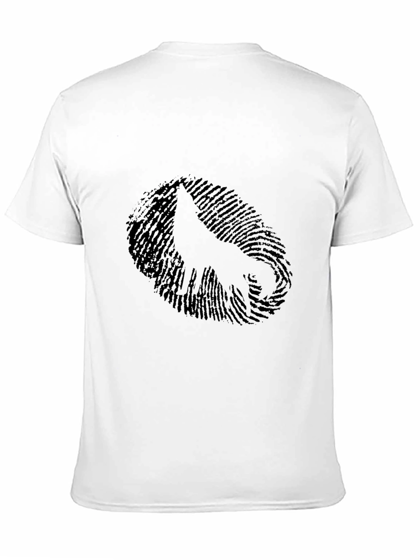 Black Fingerprint Wolf Graphic Black Tee view 11