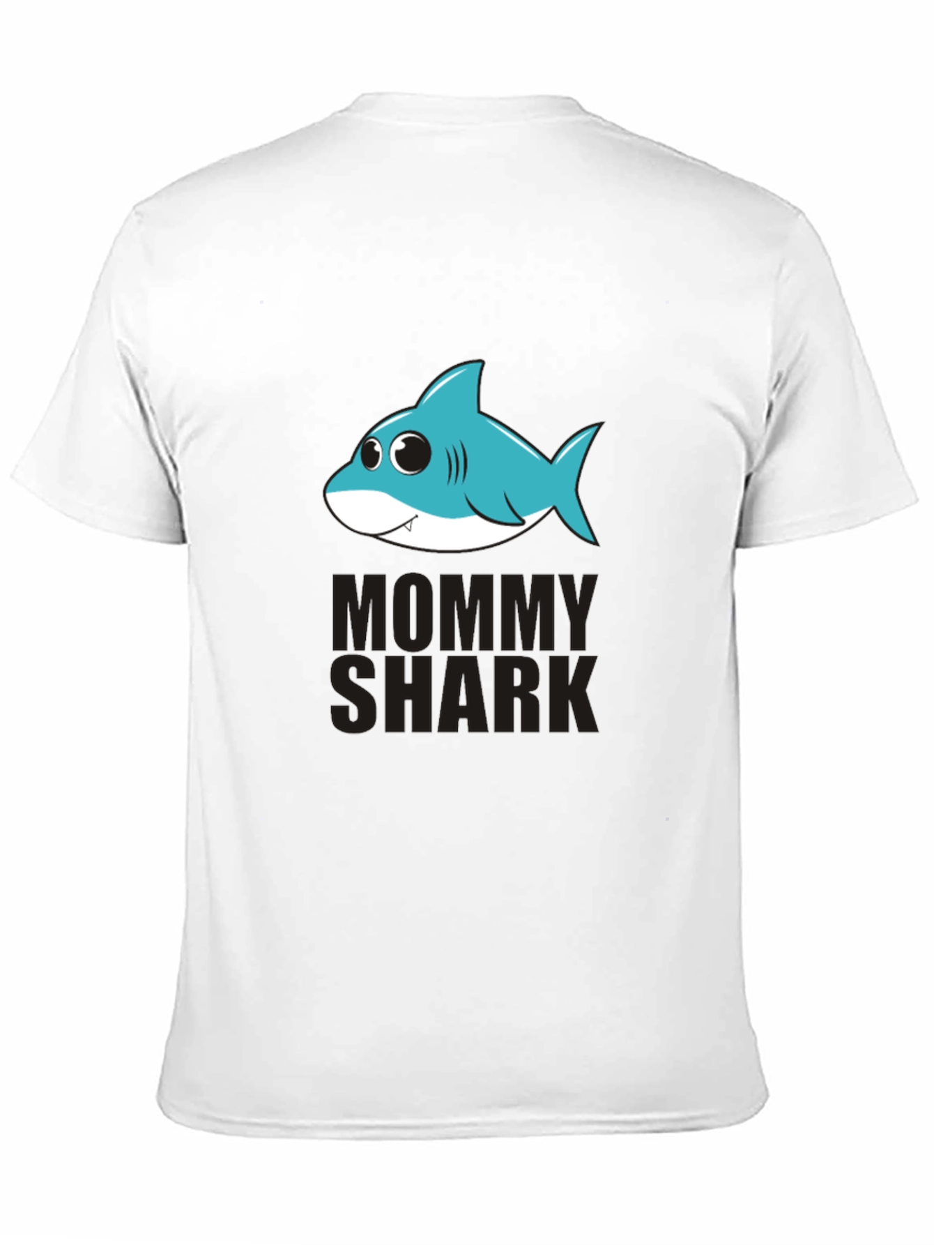 Black Mommy Shark Graphic Tee - Black Cotton T-Shirt view 11