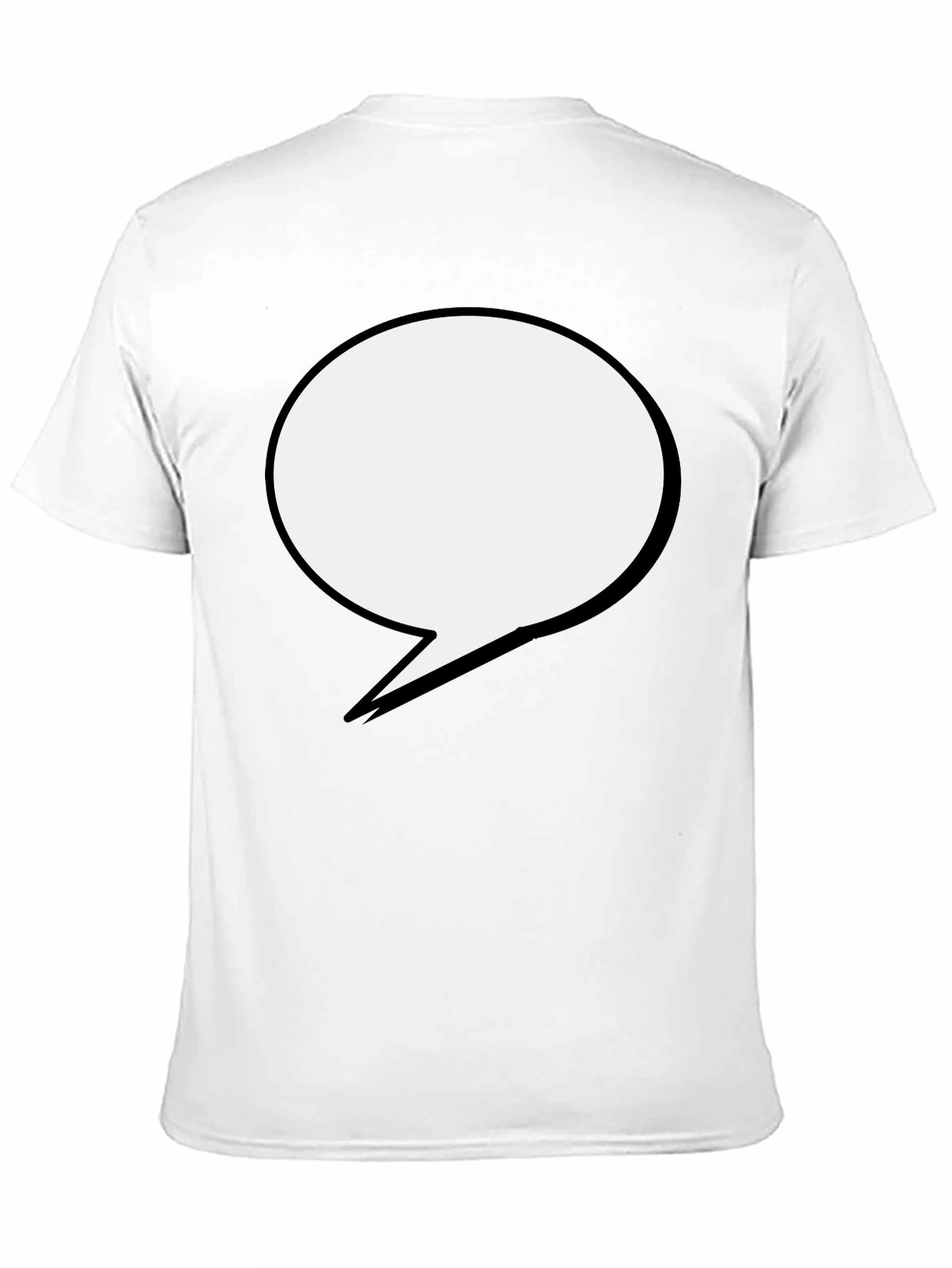 Black Black T-Shirt with Speech Bubble Design view 11
