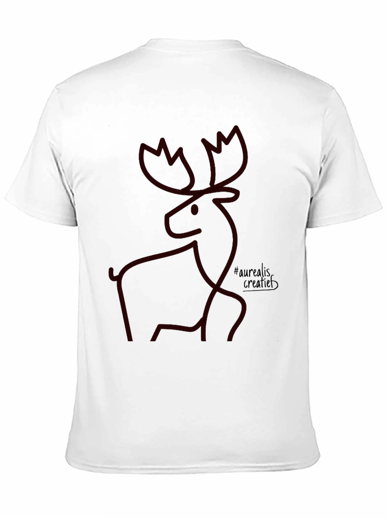 Black Modern Moose Graphic Tee - Artistic Minimalist Design view 11