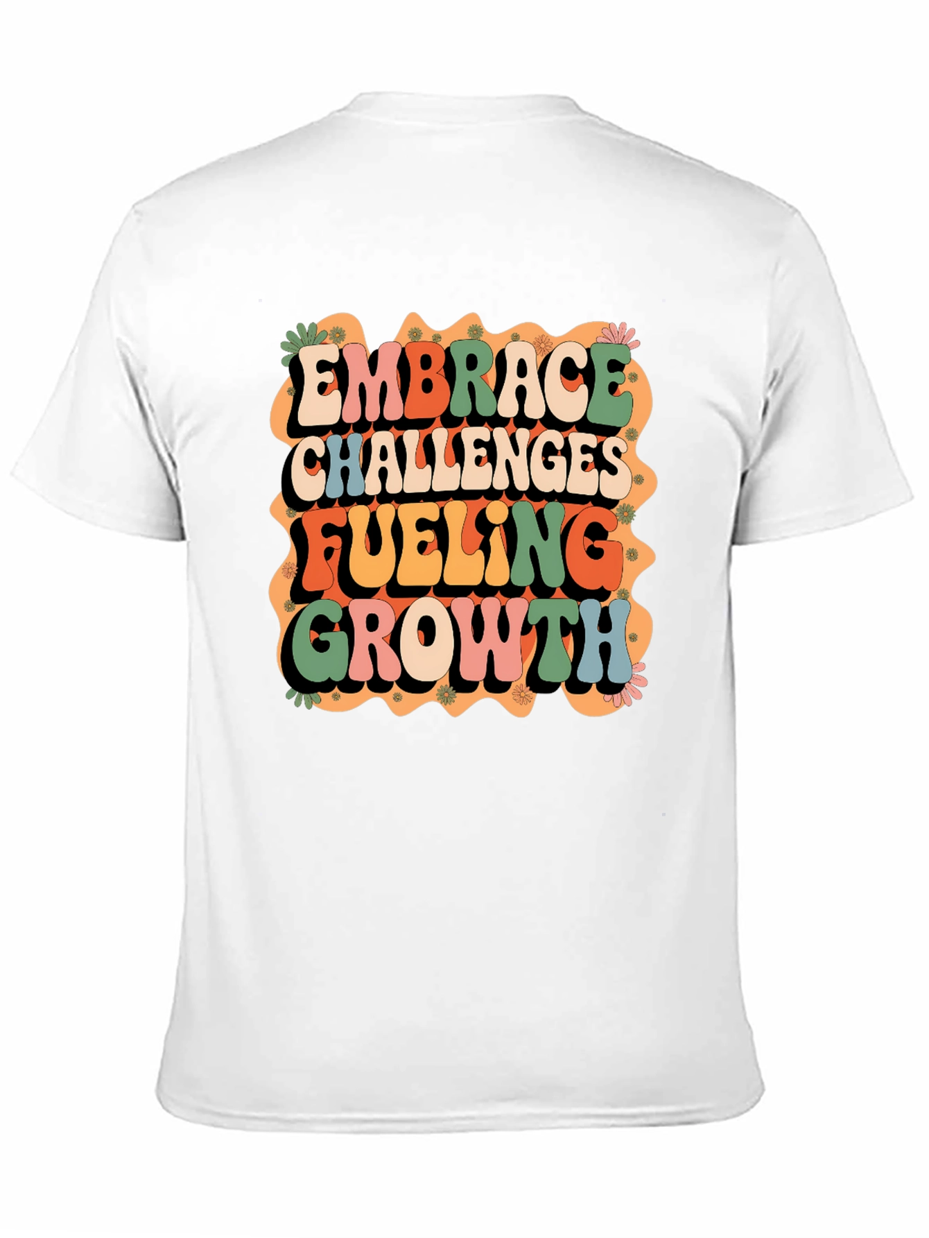 Black Retro Embrace Challenges Graphic Tee view 11