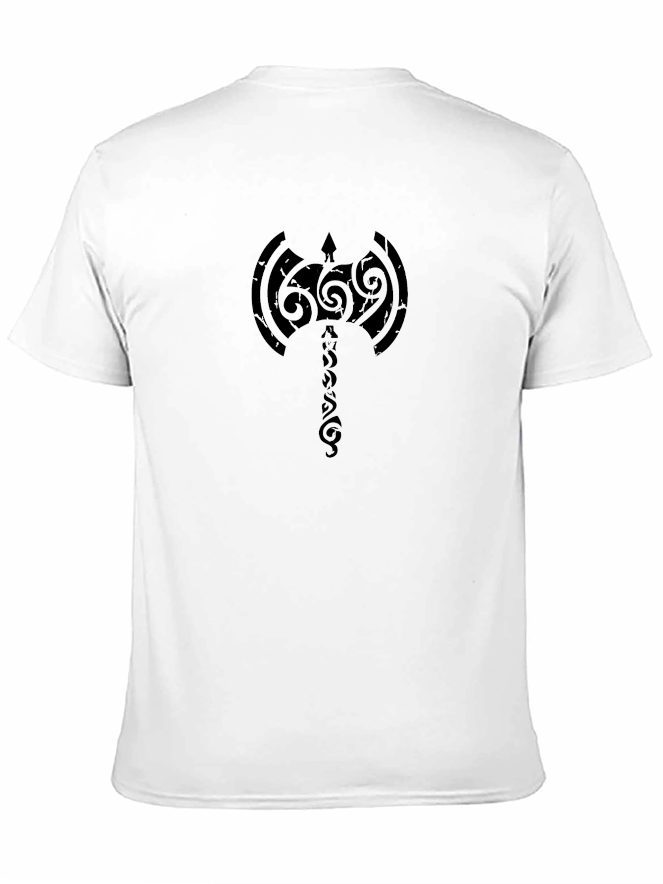 Black Tribal Axe Black T-Shirt - Viking Inspired view 11