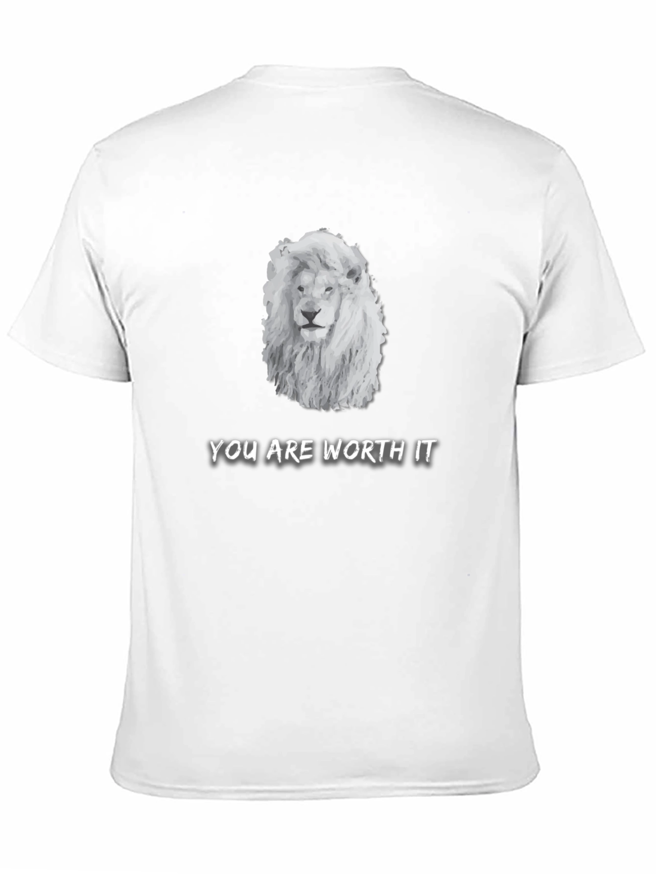 Black Lion Graphic Tee - You Are Worth It - Soft Cotton T-Shirt view 11