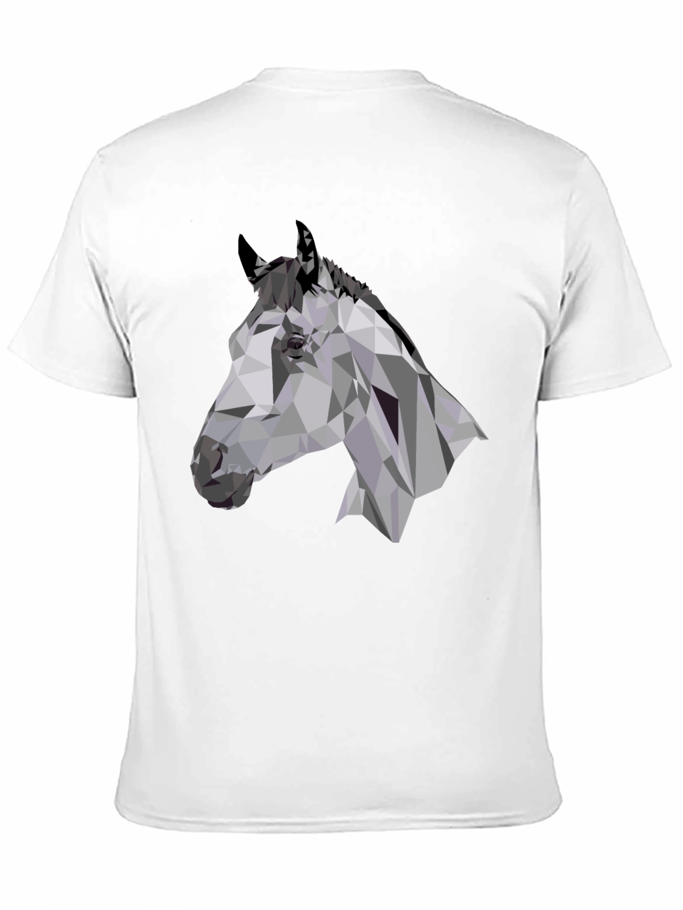 Black Geometric Horse Head Black T-Shirt view 11