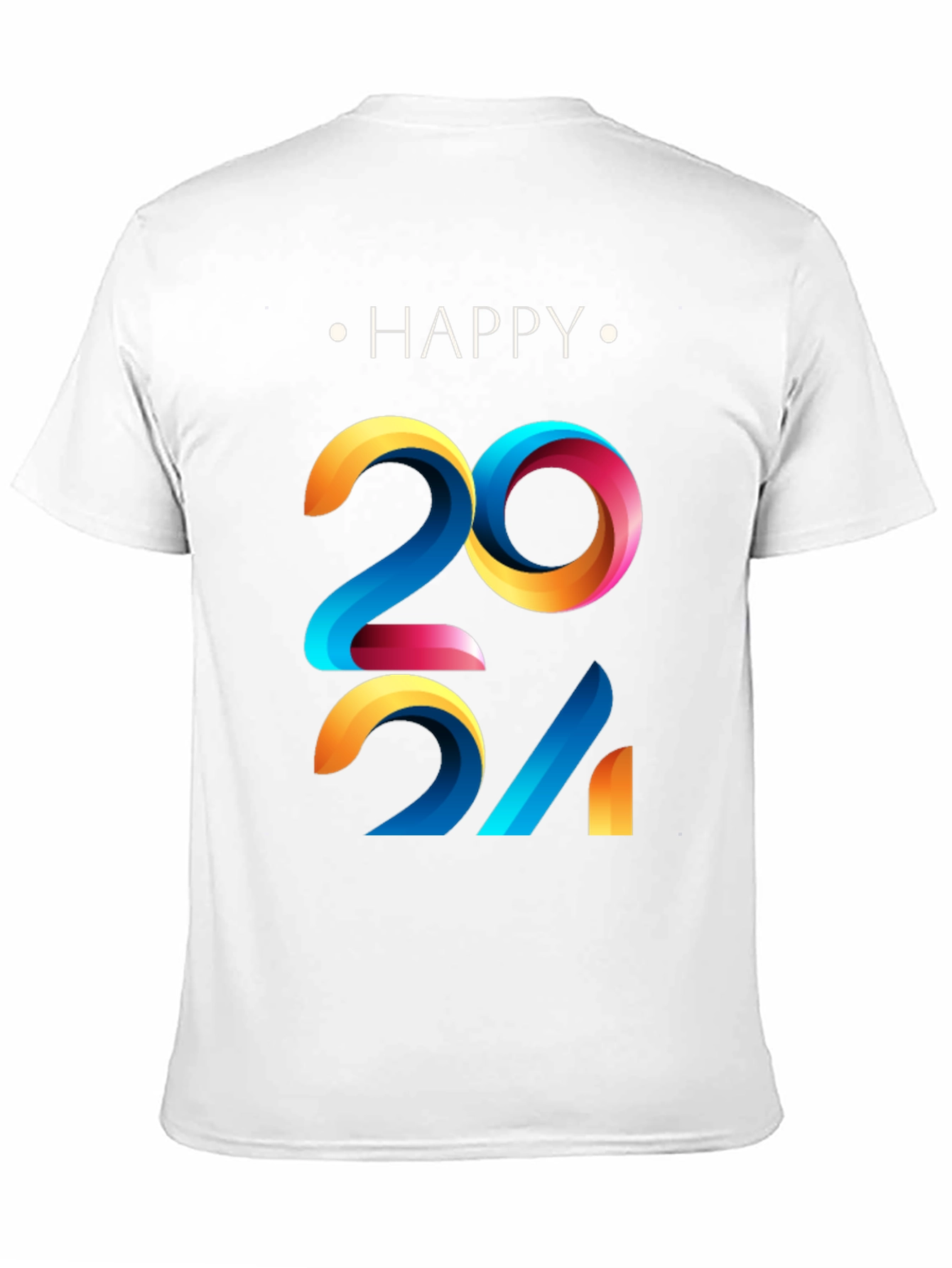 Black Happy 2024 Graphic Print Black T-Shirt view 11