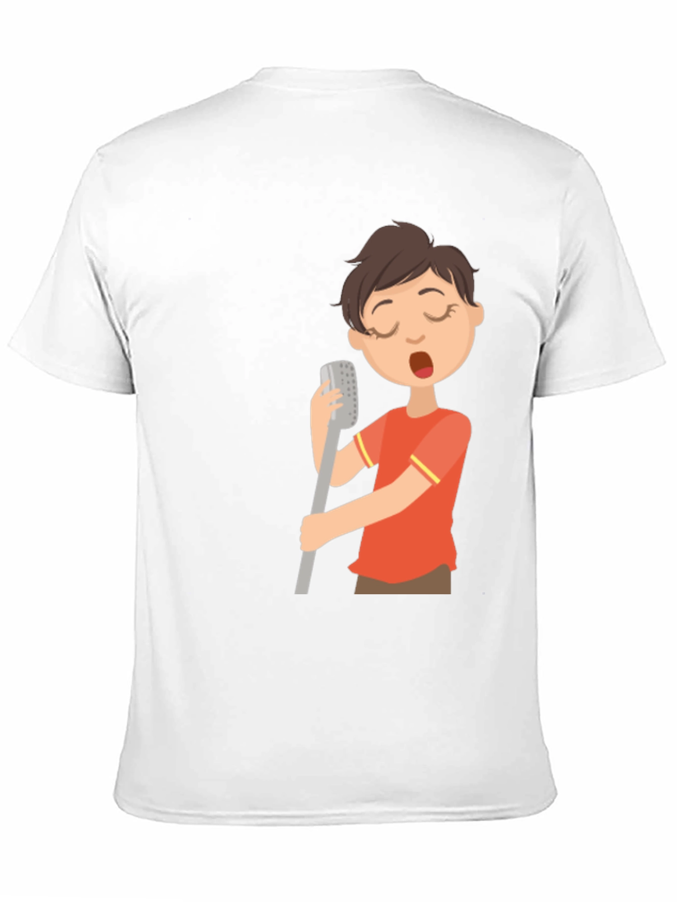 Black Singing Boy Graphic Tee - Black Cotton Blend T-Shirt view 11