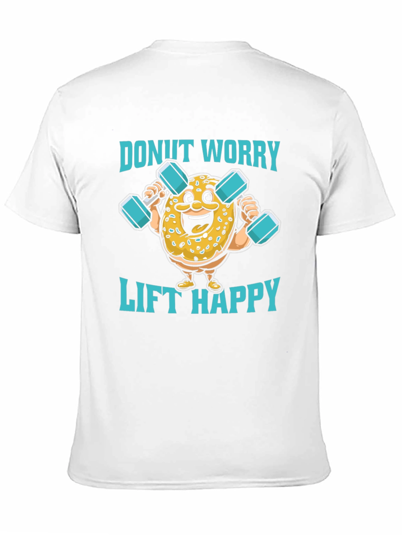 Black Donut Worry Lift Happy Black Graphic T-Shirt view 11