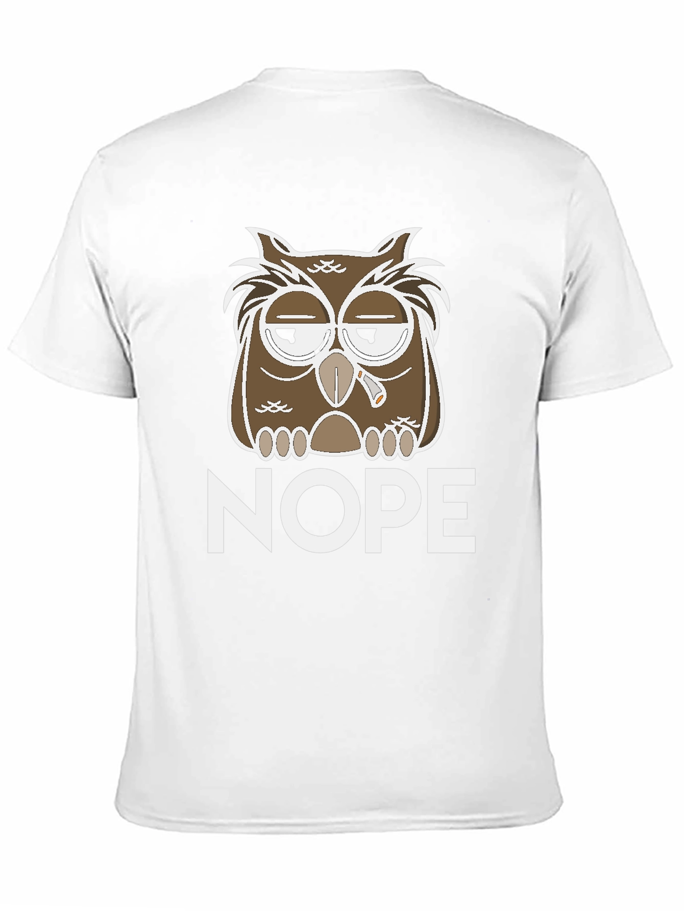 Black Nope Owl Graphic Tee - Funny Casual T-Shirt view 11