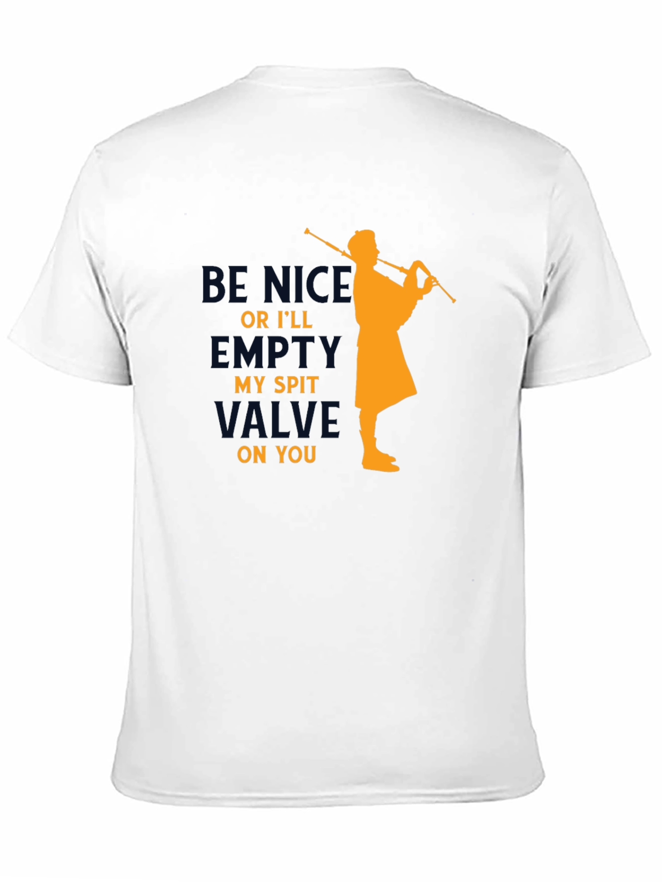 Black Funny Bagpipe Player T-Shirt - Empty My Spit Valve view 11
