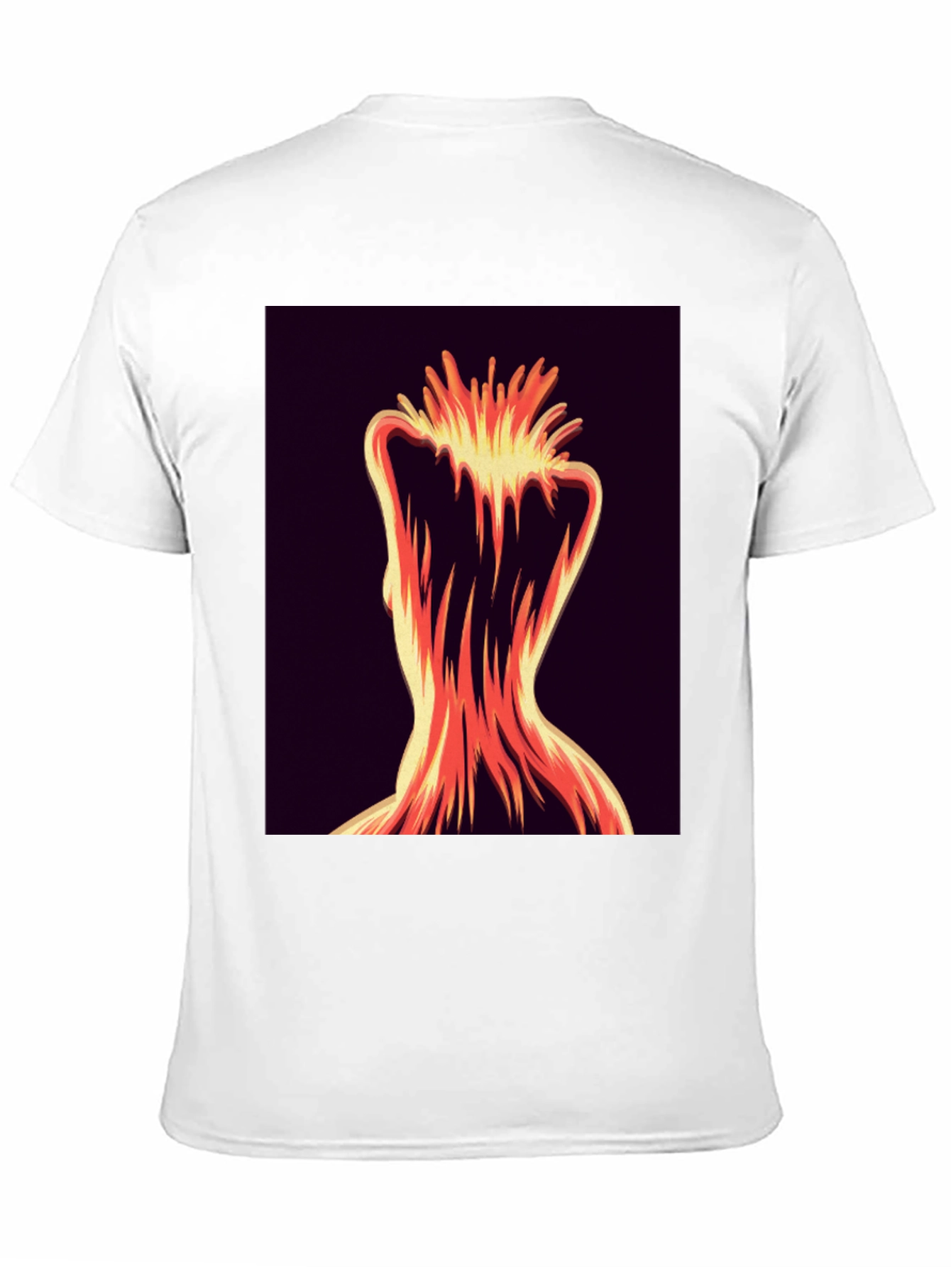 Black Abstract Fiery Figure Tee - Bold Graphic Print view 11