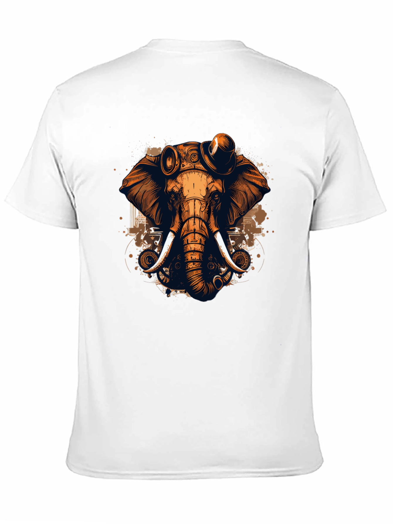 Black Steampunk Elephant Graphic Tee - Unique Design view 11
