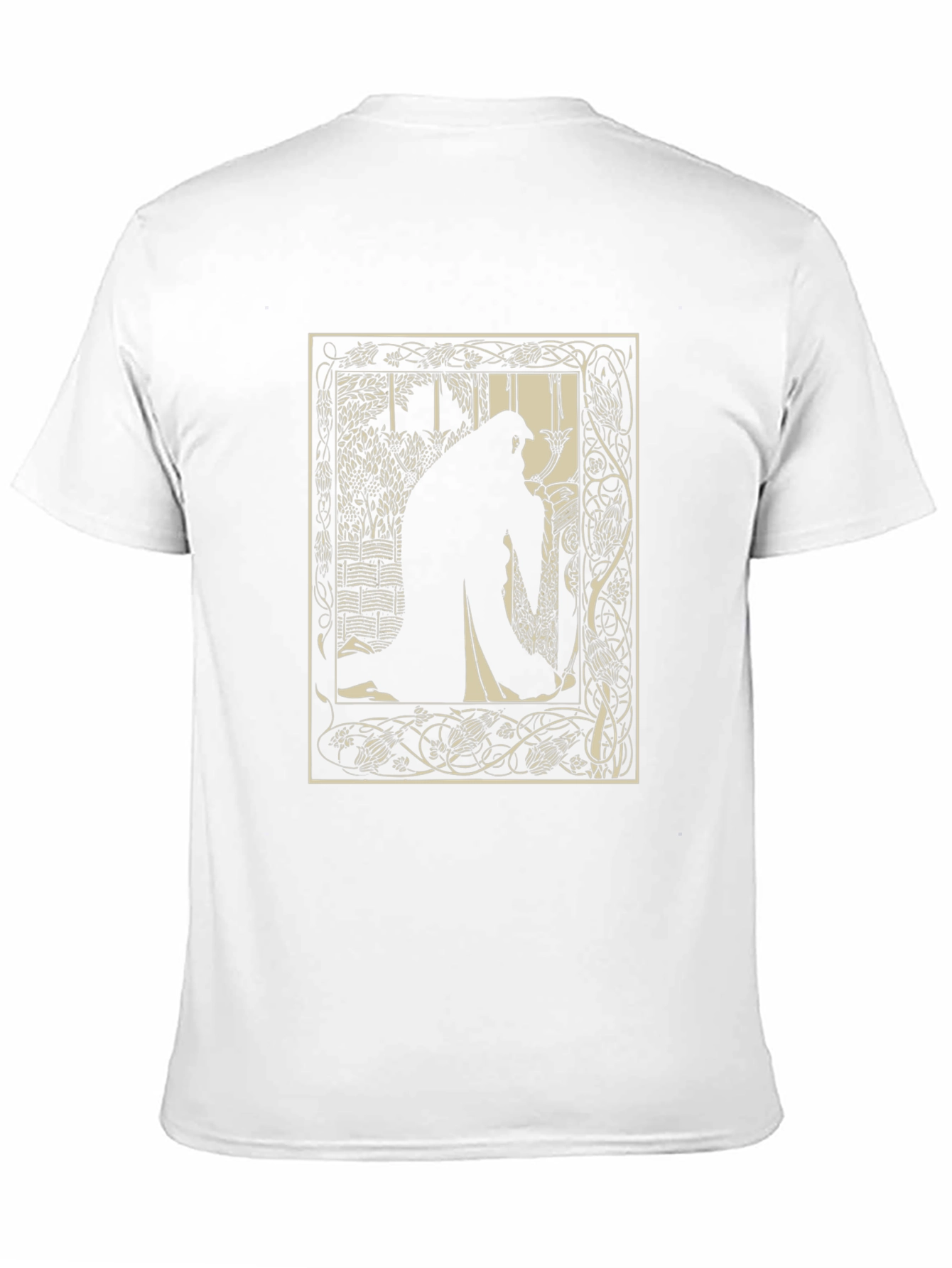 Black Art Nouveau Silhouette T-Shirt view 11