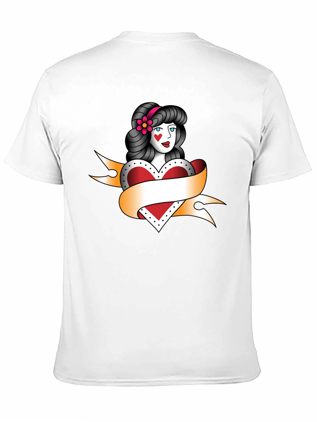 Black Vintage Tattoo Style Heart Woman Black T-Shirt view 11