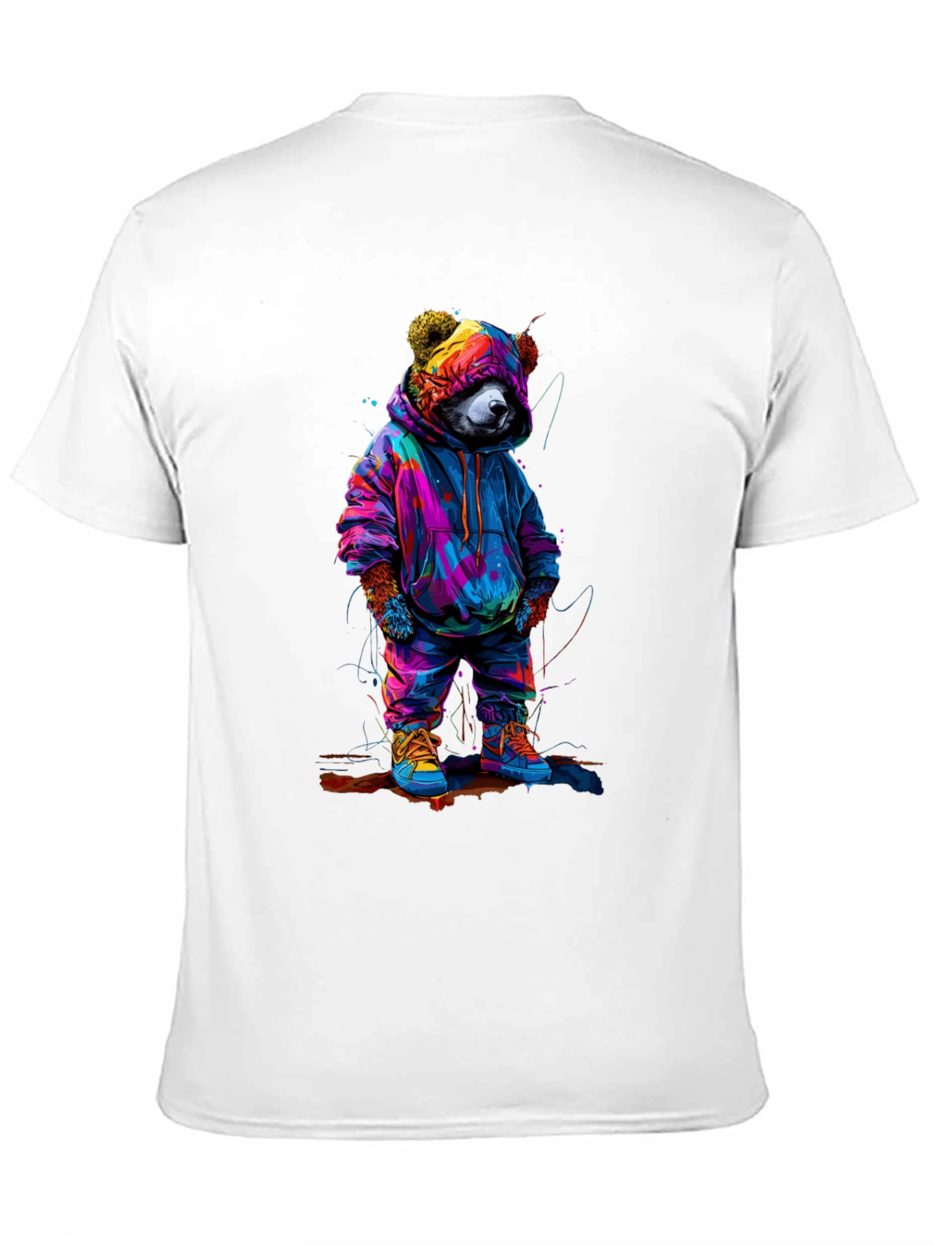 Black Cool Bear Graphic Tee - Trendy Streetwear view 11