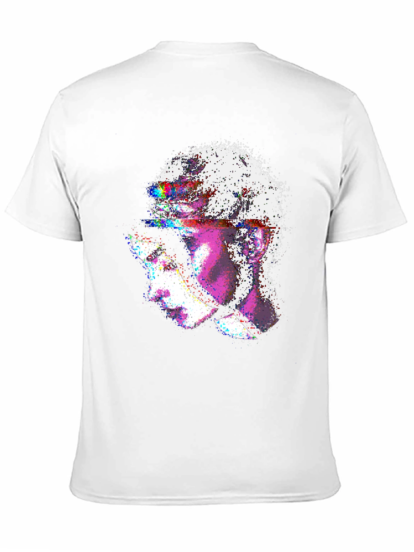 Black Abstract Glitch Art Graphic Tee - Stylish Black T-Shirt view 11