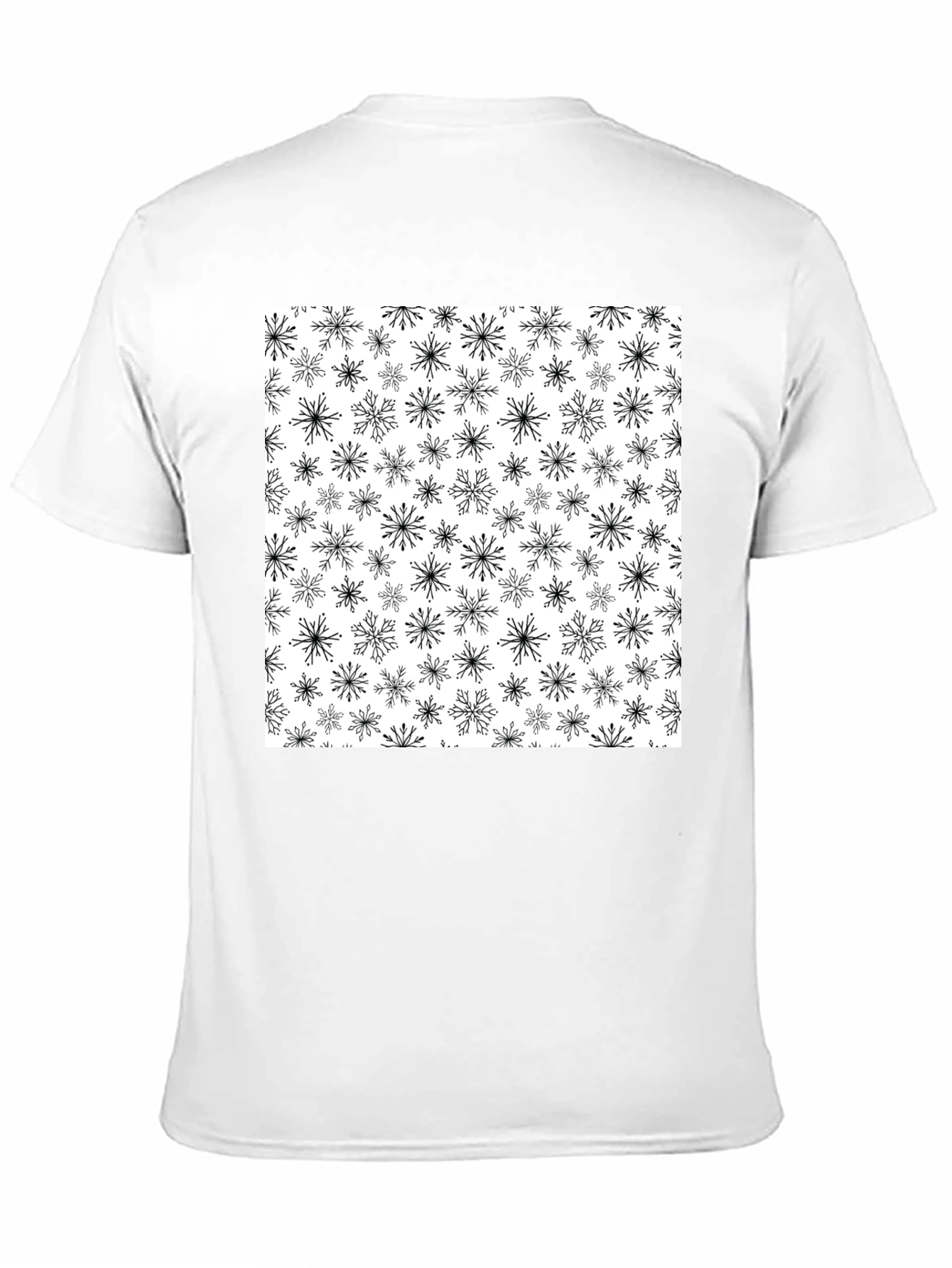 Snowflake Pattern Black T-Shirt - 11