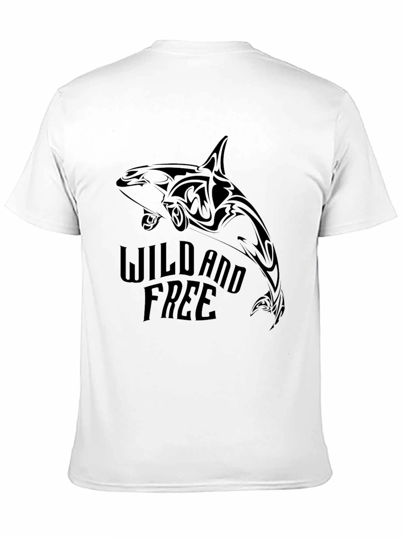 Black Wild and Free Orca Graphic Tee - Black Cotton T-Shirt view 11