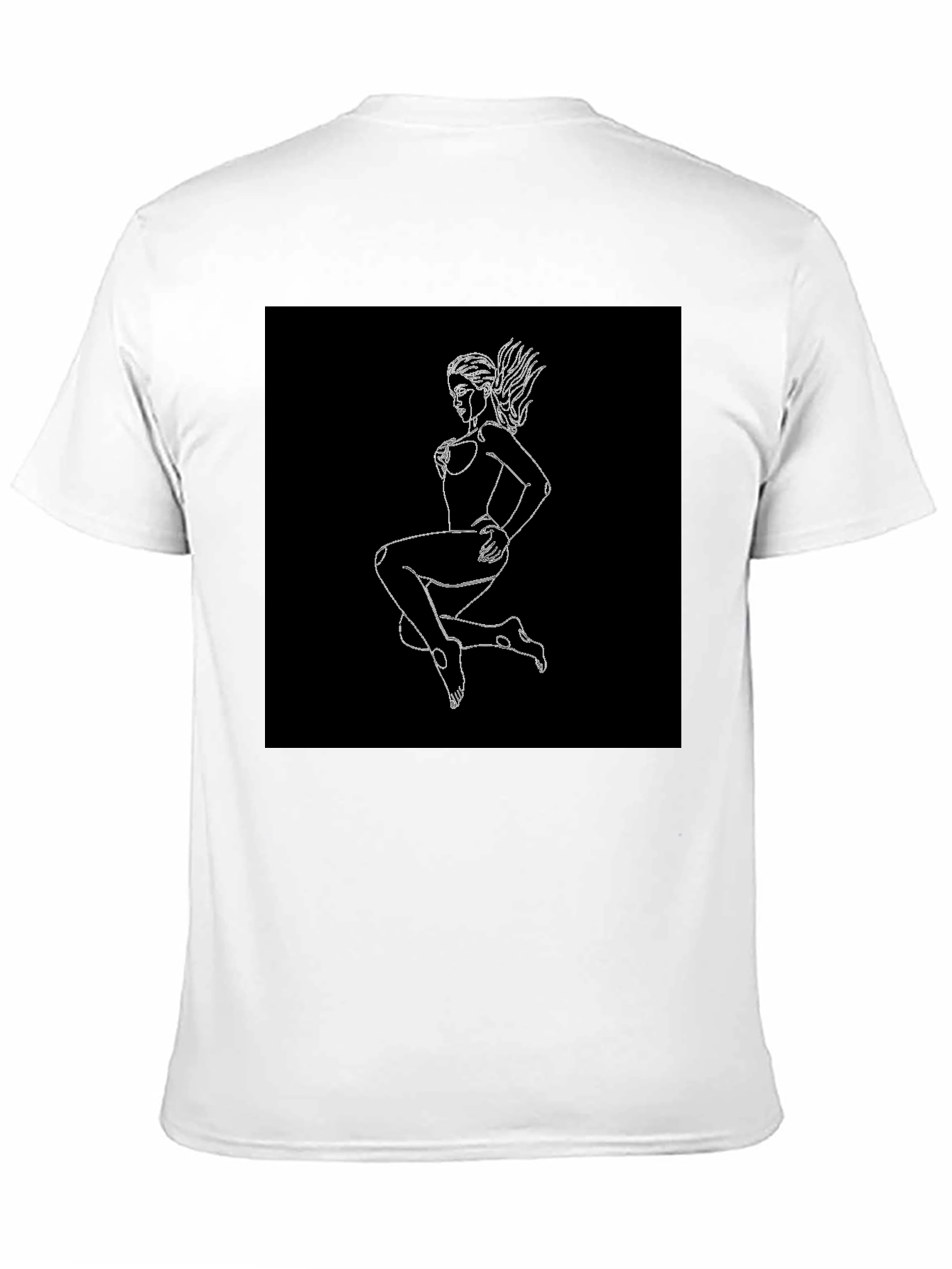 Black Black T-Shirt with Graphic Print - Woman Outline view 11