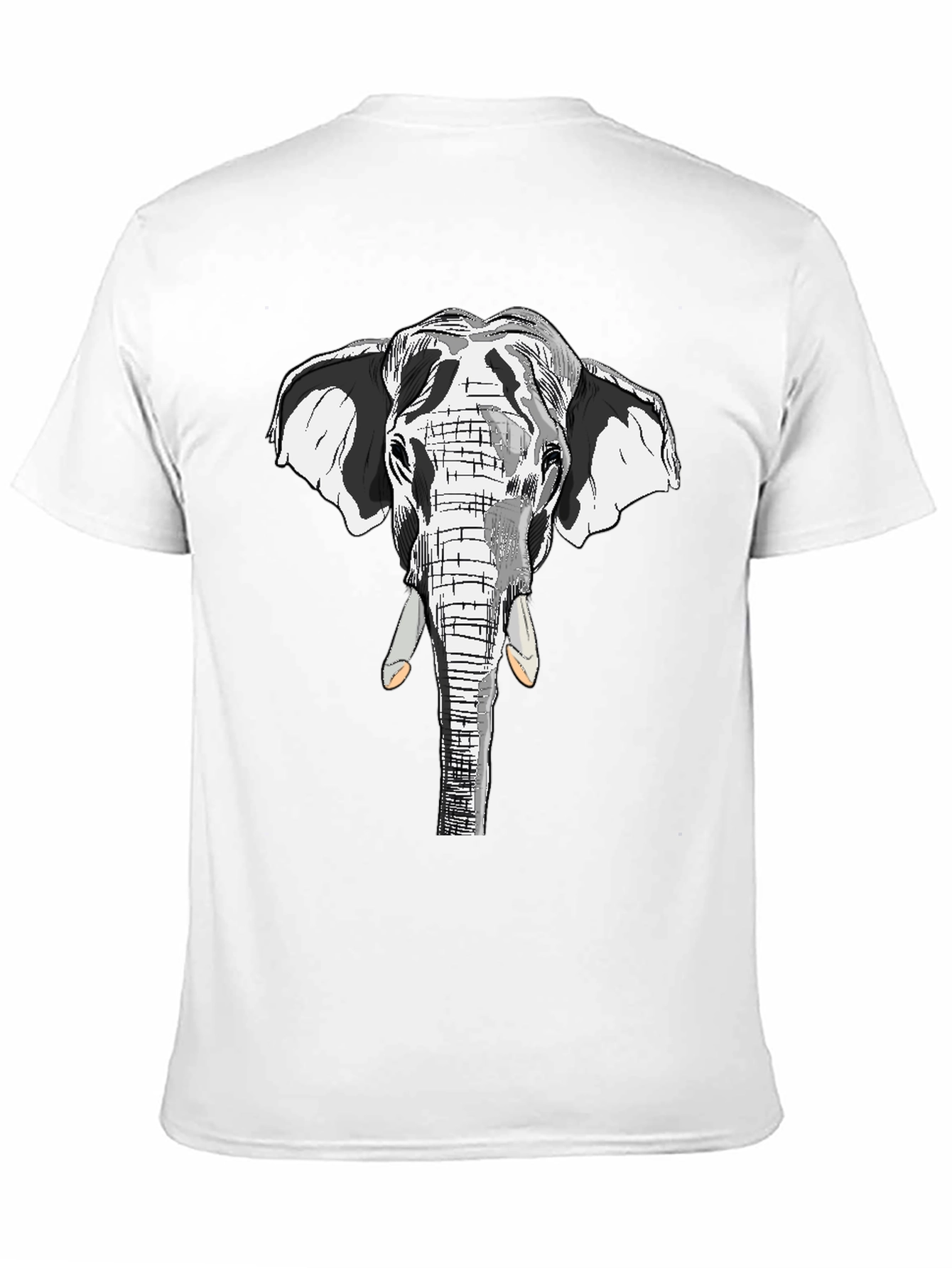 Black Elephant Graphic Print Black Cotton Tee view 11