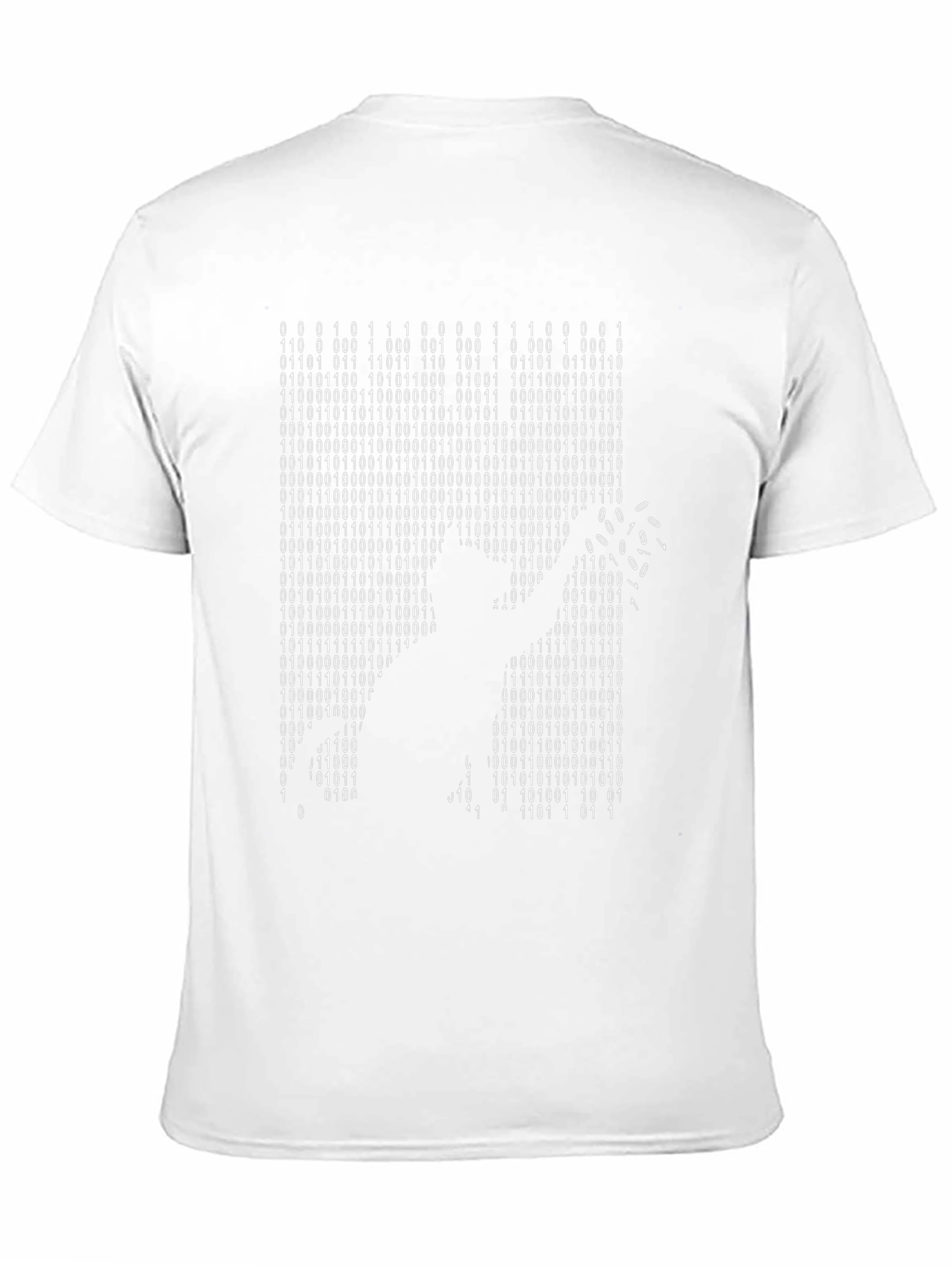Black Binary Code Silhouette T-Shirt - Hacker Style view 11