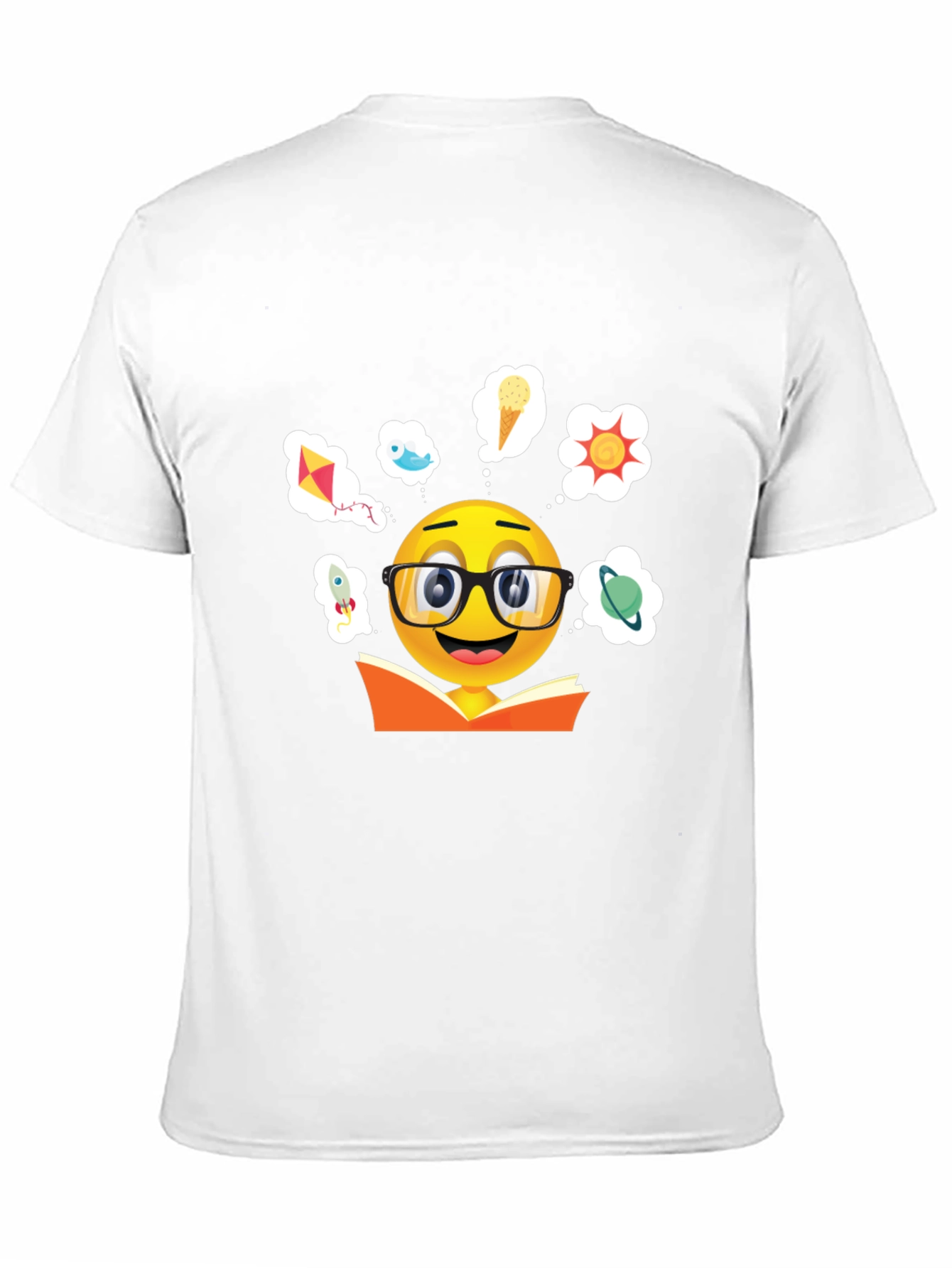 Black Bookworm Emoji Graphic T-Shirt view 11