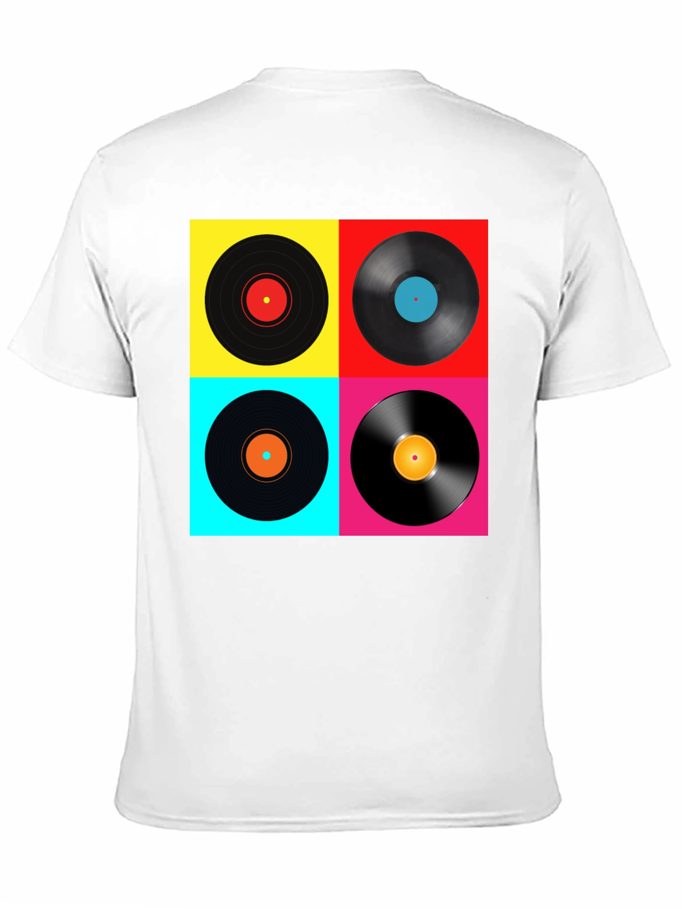 Black Retro Vinyl Record T-Shirt - Colorful Music Tee view 11