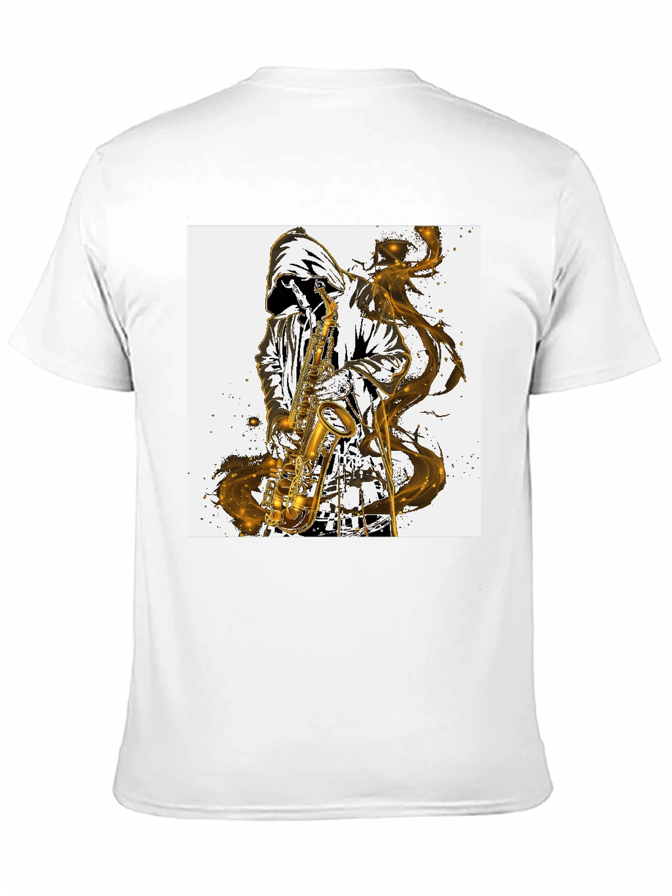 Black Saxophone Player Graphic T-Shirt - Cool Musician Tee view 11