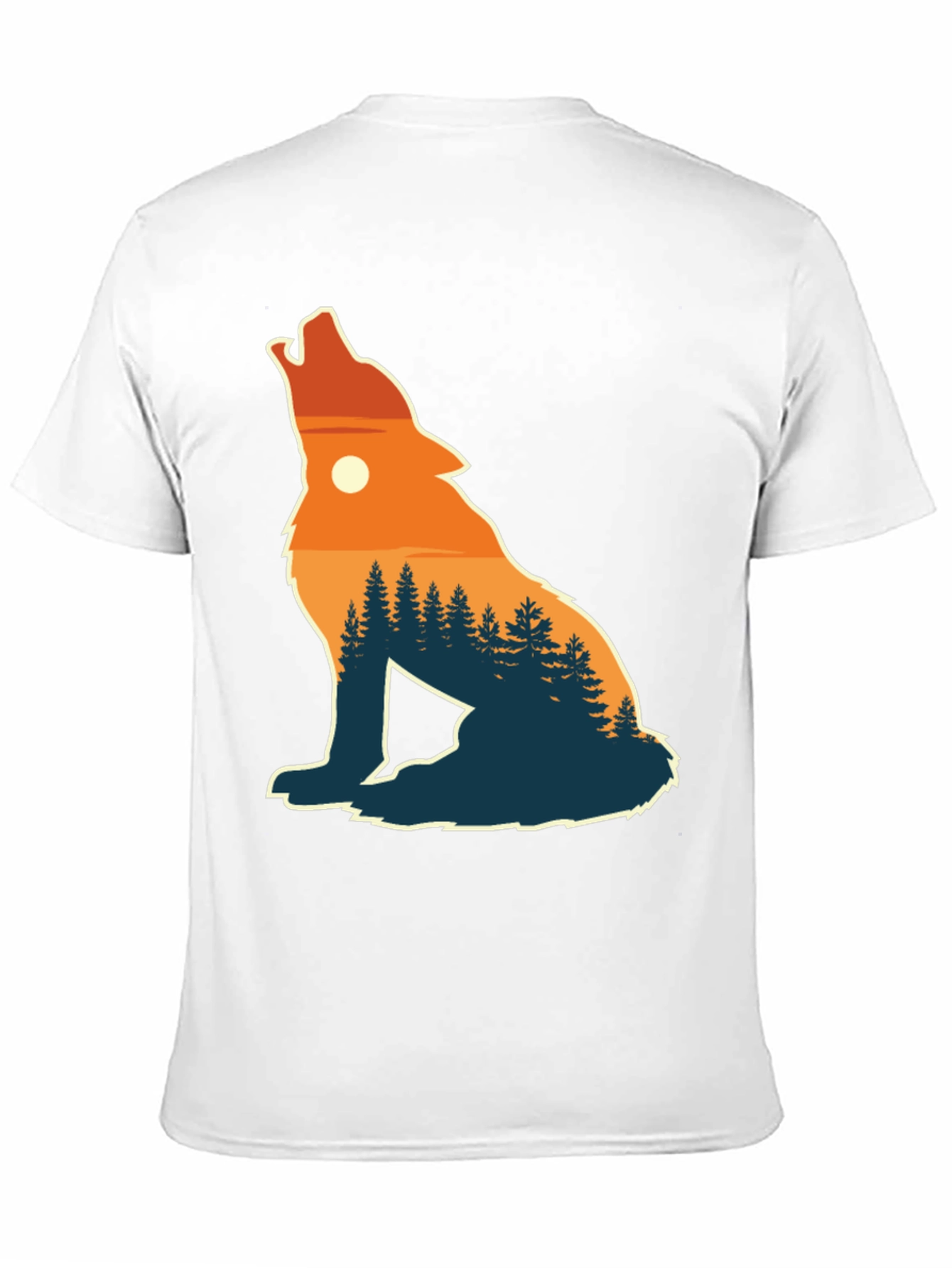 Black Wolf Silhouette Nature T-Shirt view 11