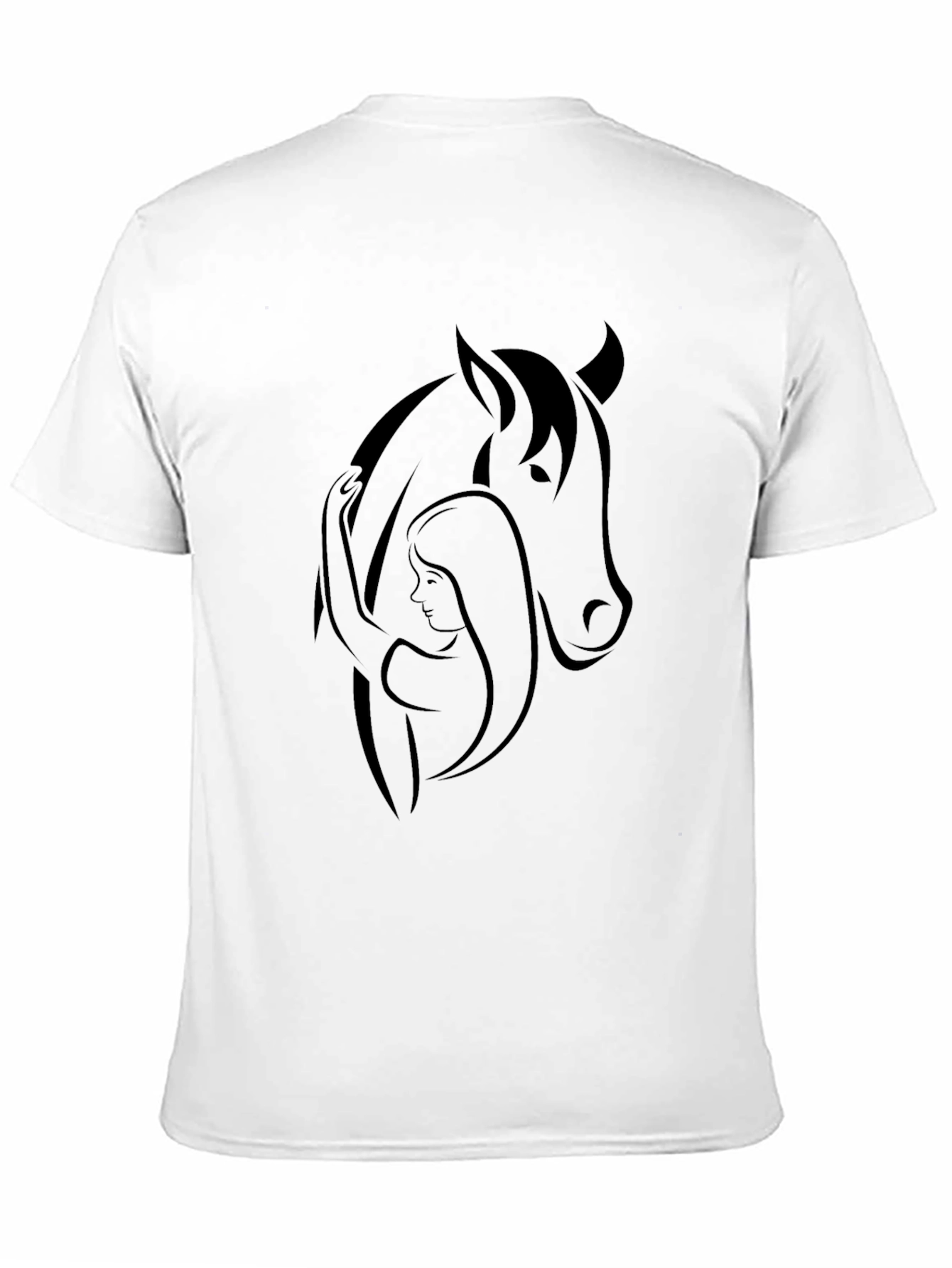 Black Black Horse and Woman Graphic Tee view 11