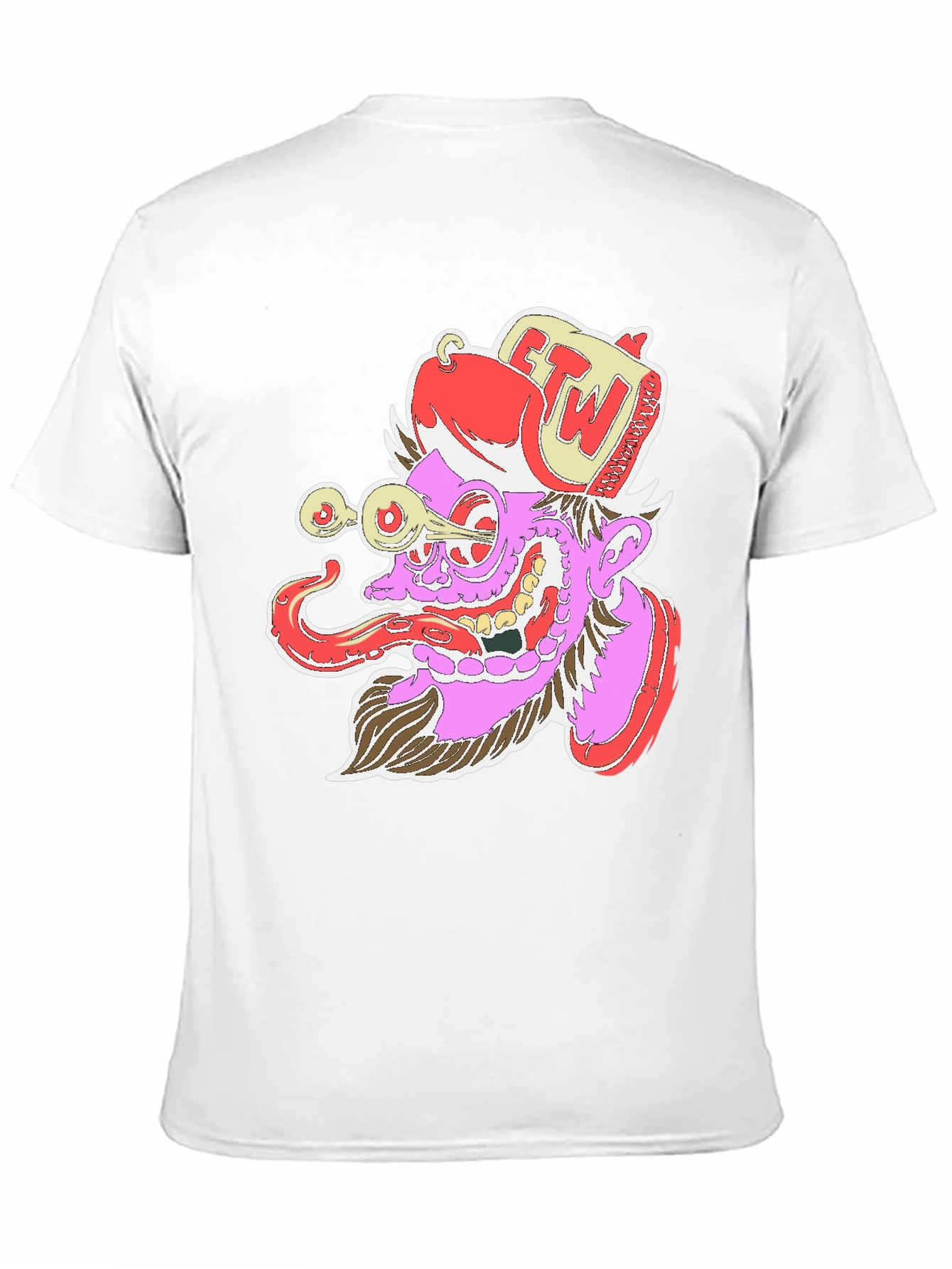 Black Grotesque Cartoon Graphic Print Black T-Shirt view 11