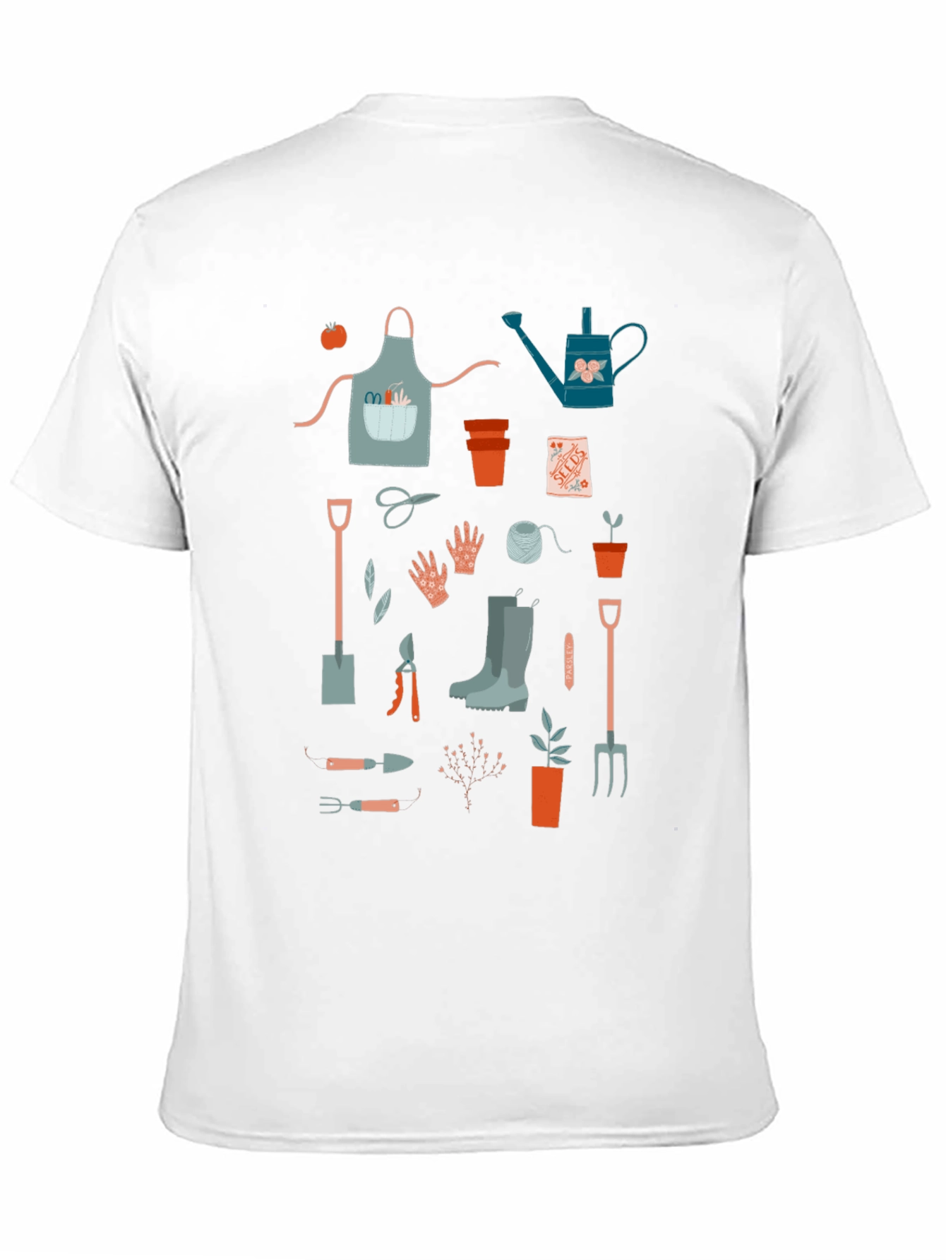 Black Gardening Tools Graphic Tee - Black Cotton T-Shirt view 11